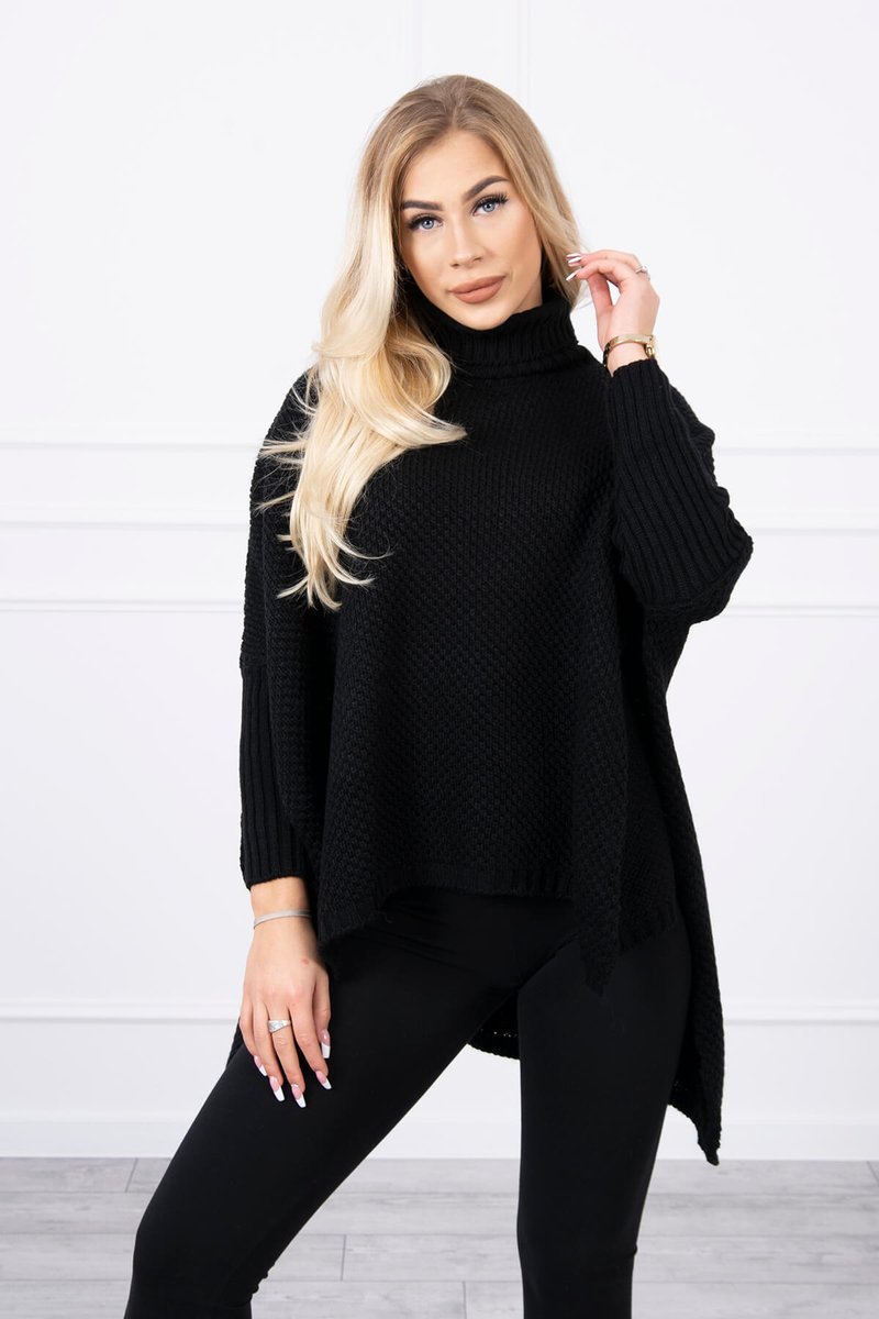 Turtleneck Sweater And Black Side Slits