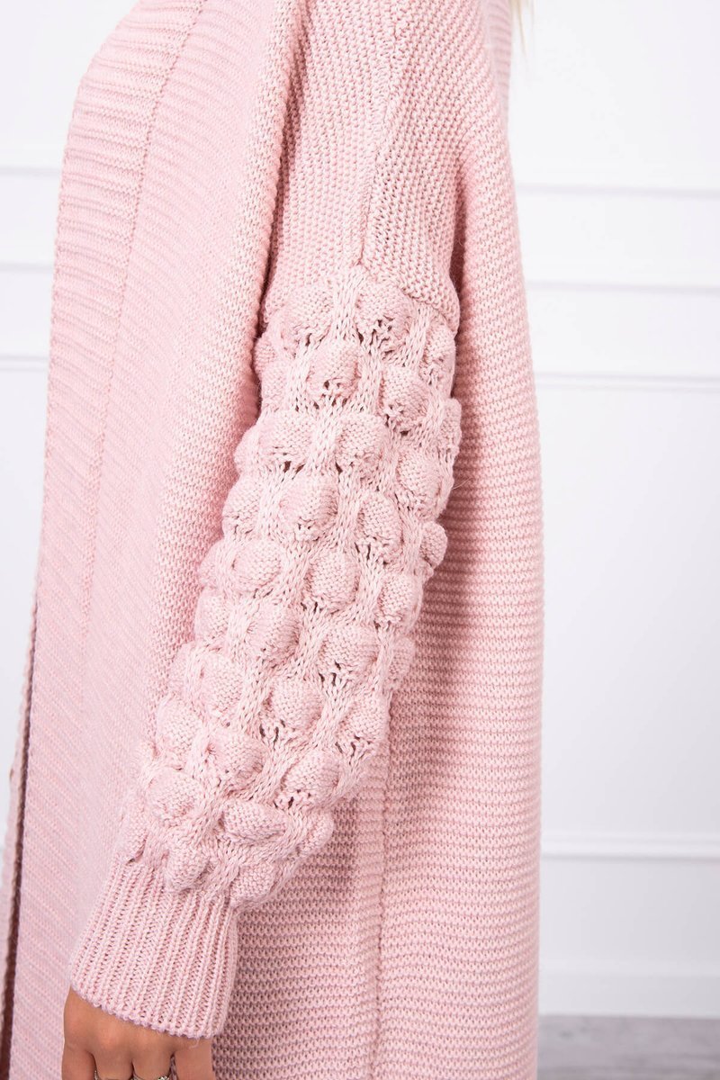 Sweater With Bubbles On The Sleeve Powder Pink