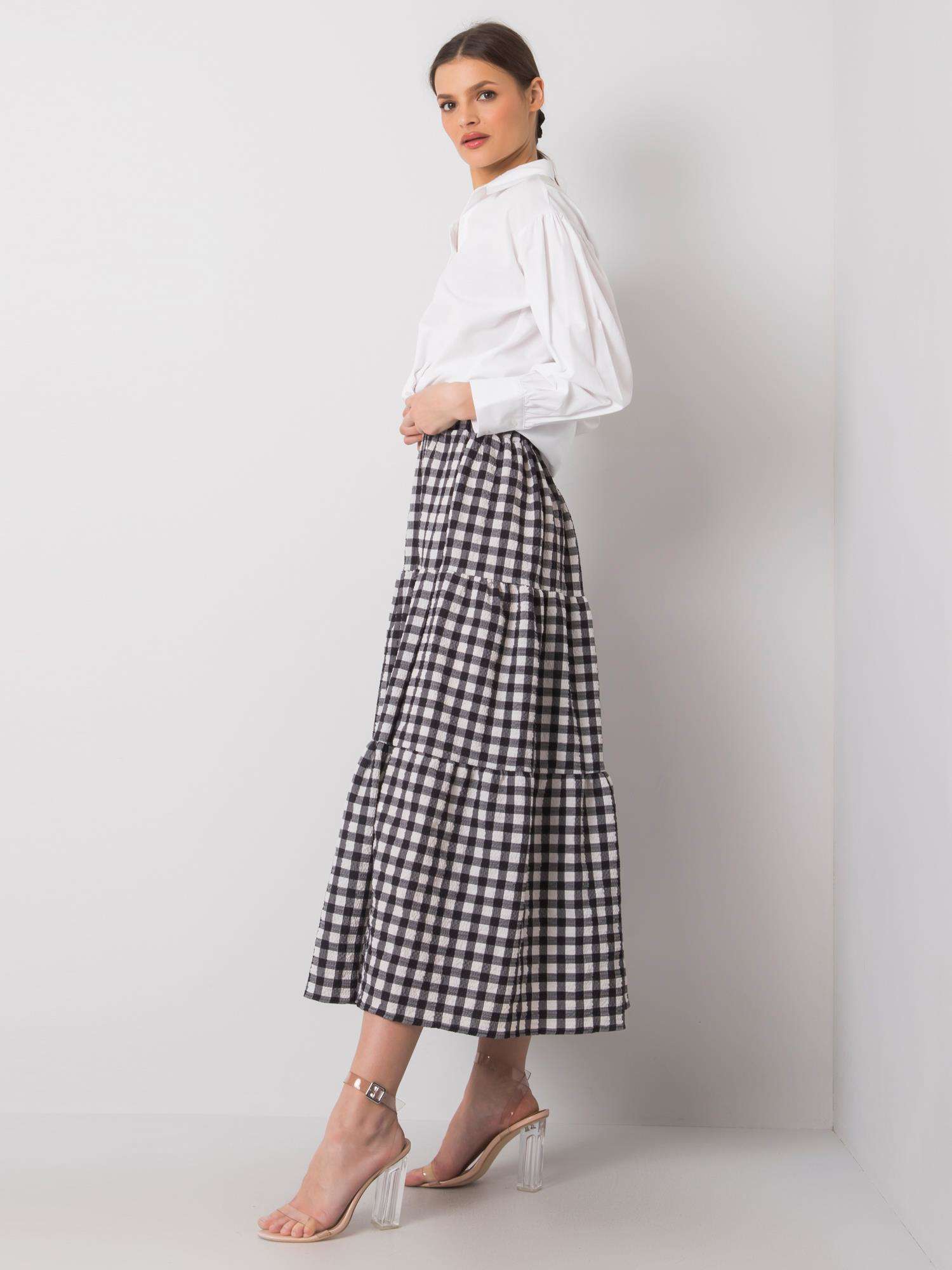 Black Plaid Skirt Tahira RUE PARIS