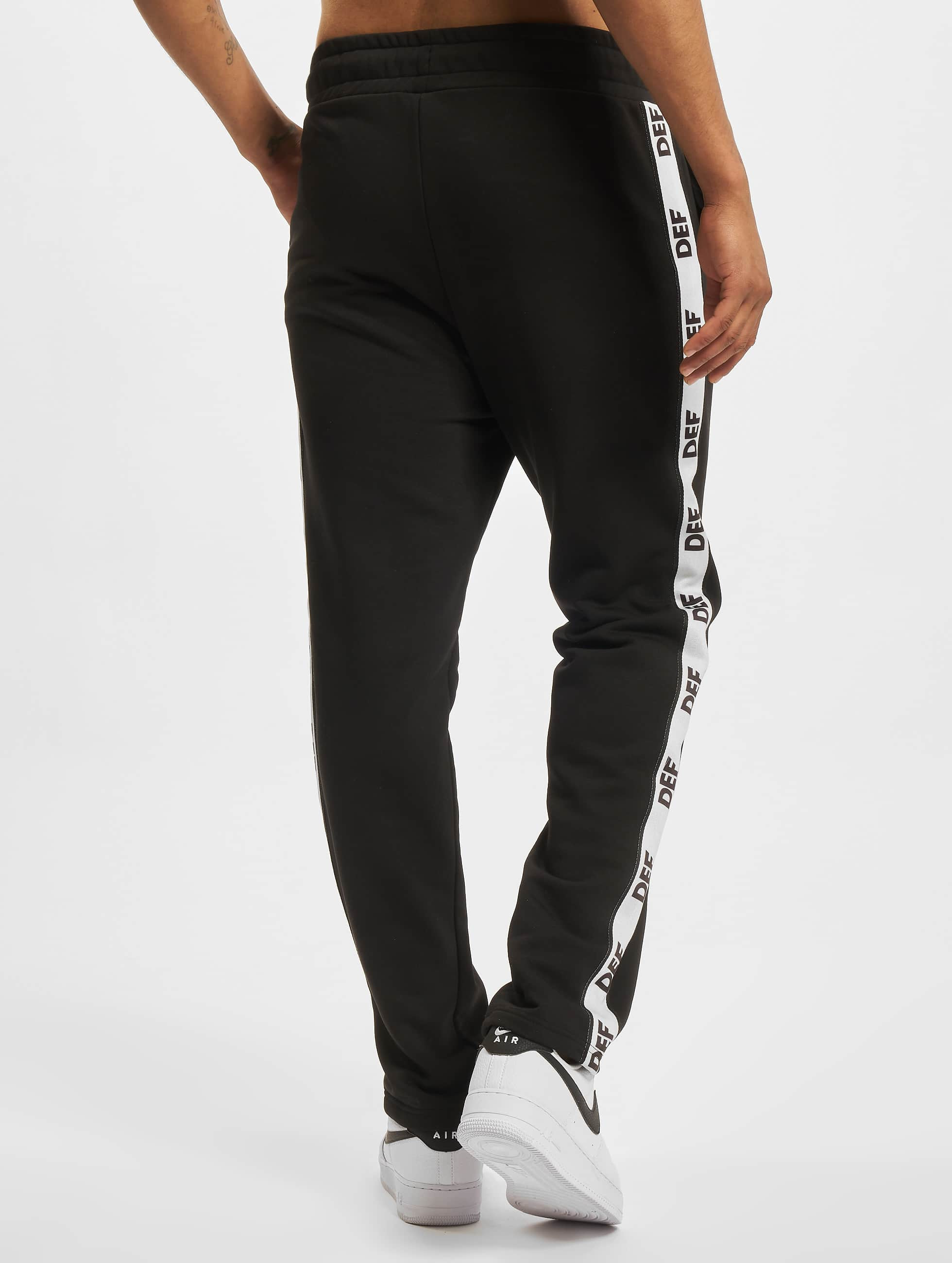 DEF Side Stripe Jogger Black