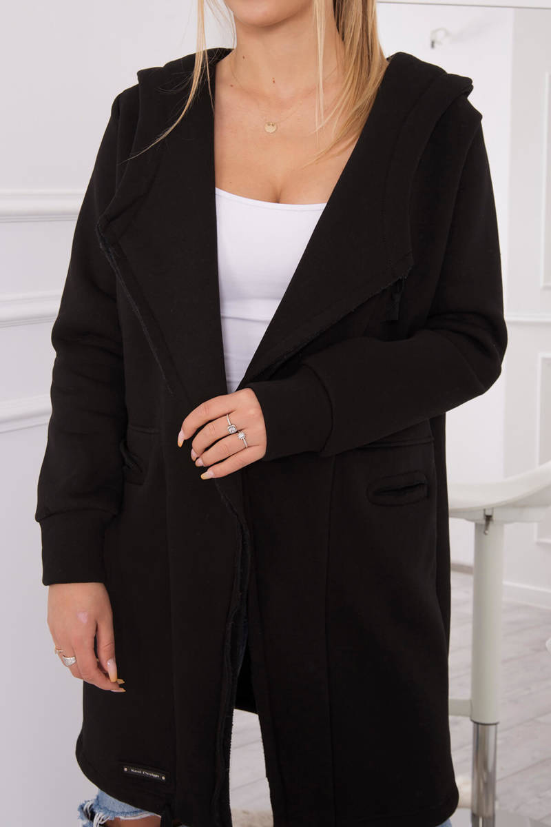 Insulated raincoat with hood black