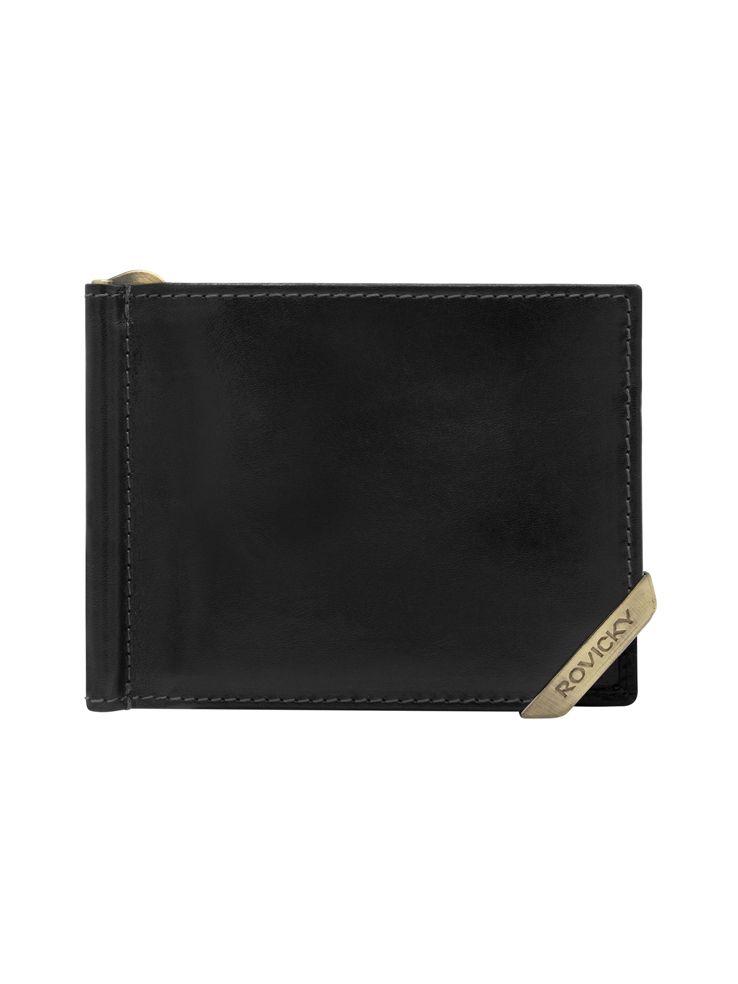 Black and dark brown banknote wallet with compartments
