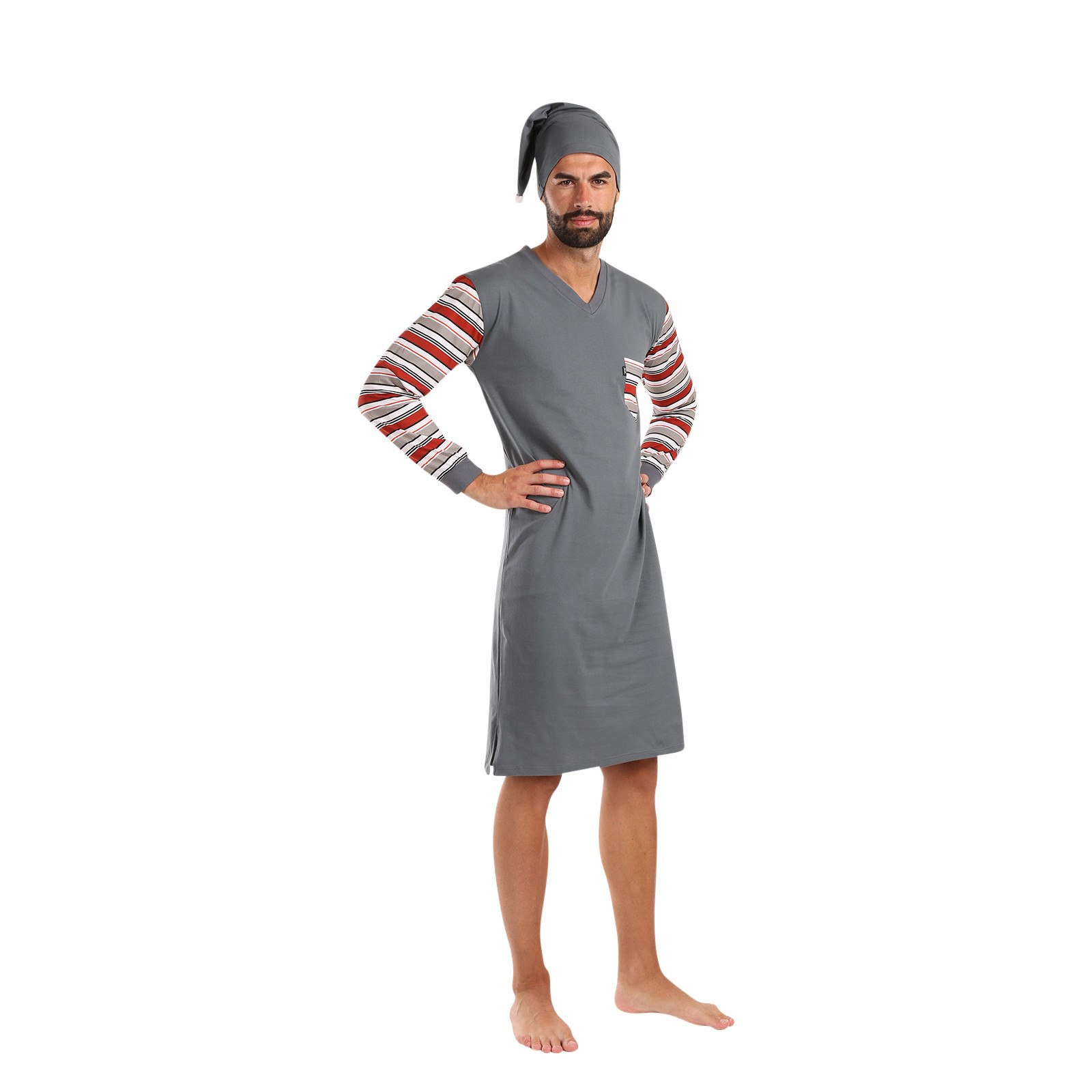 Men's nightgown Foltýn grey oversized