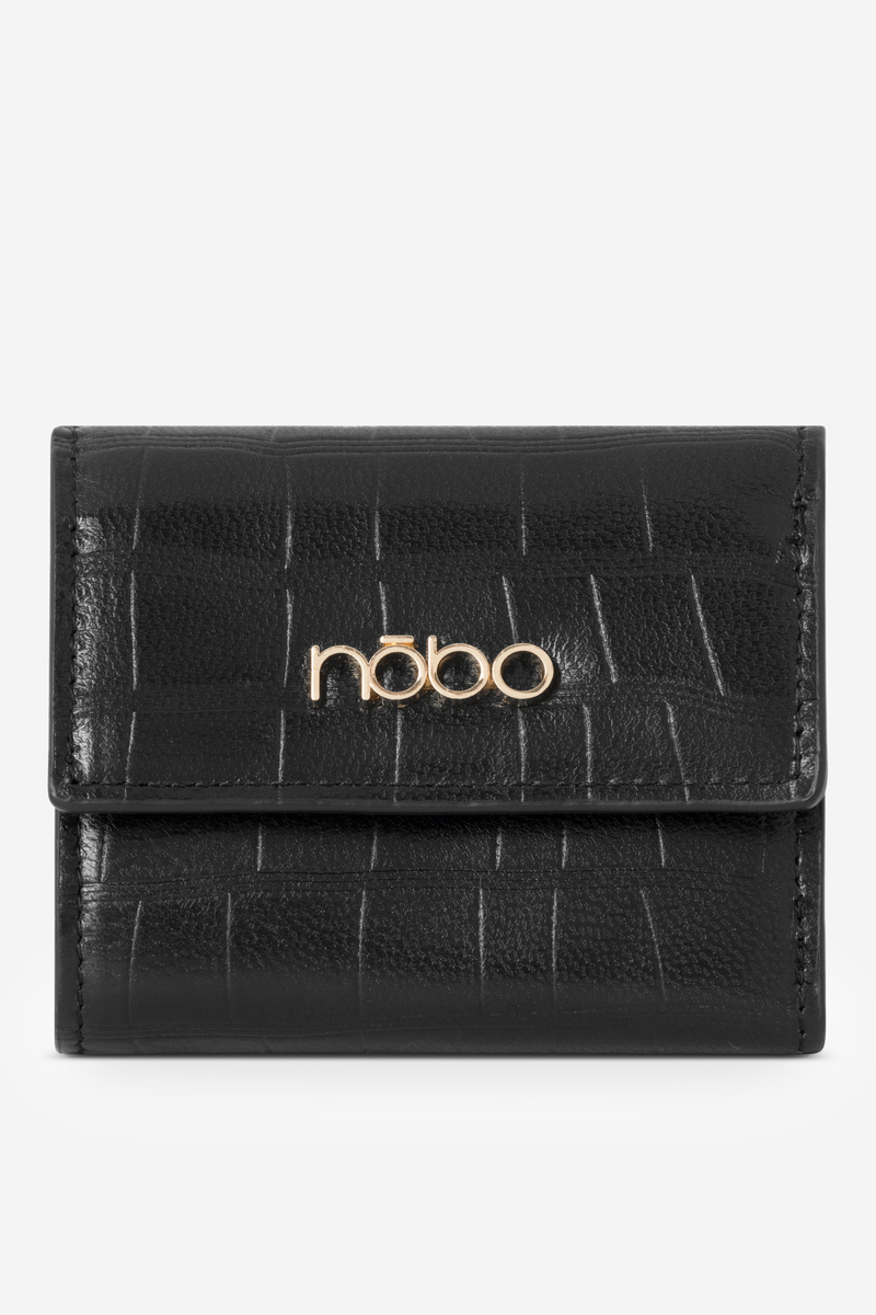 Nobo Women's Small Natural Leather Wallet Black