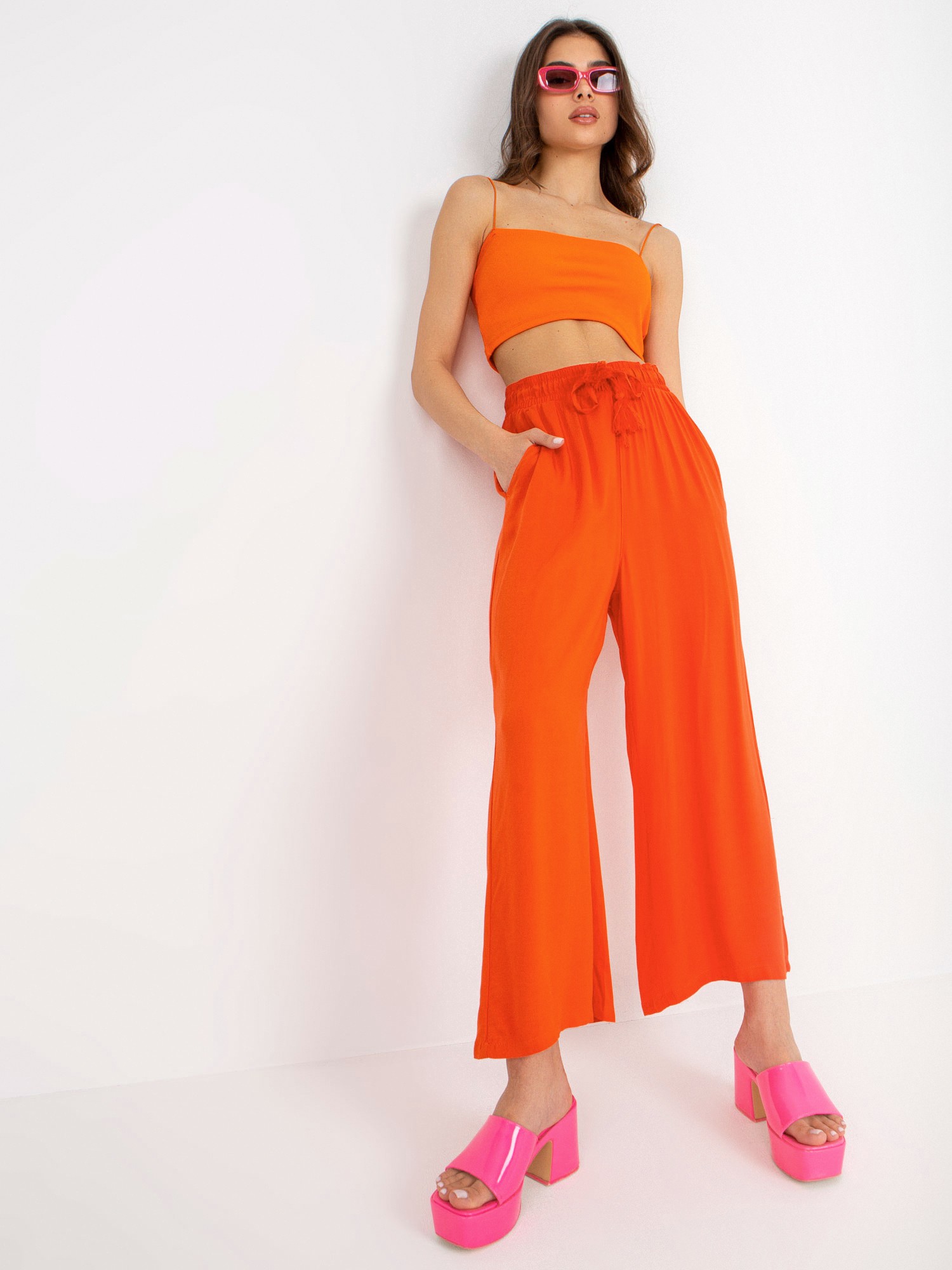 Women's orange viscose pants SUBLEVEL