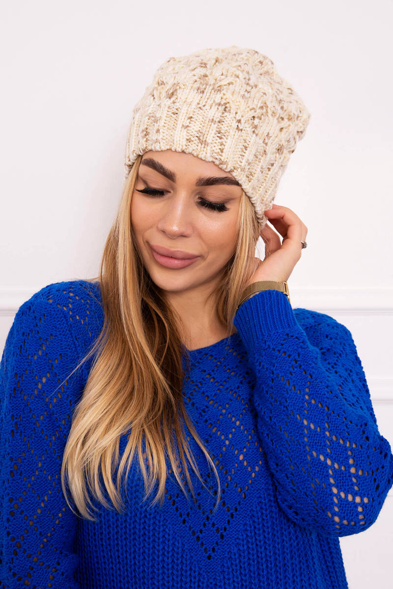 Beanie with fleece Roksana K209 ecru