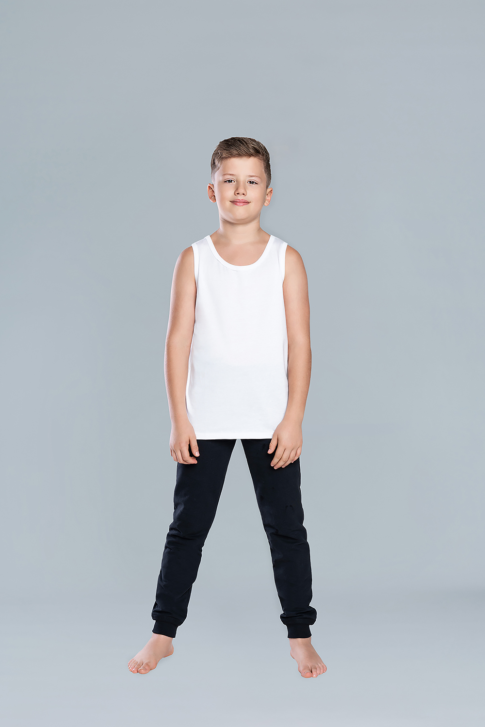 Tytus T-shirt for boys with wide straps - white