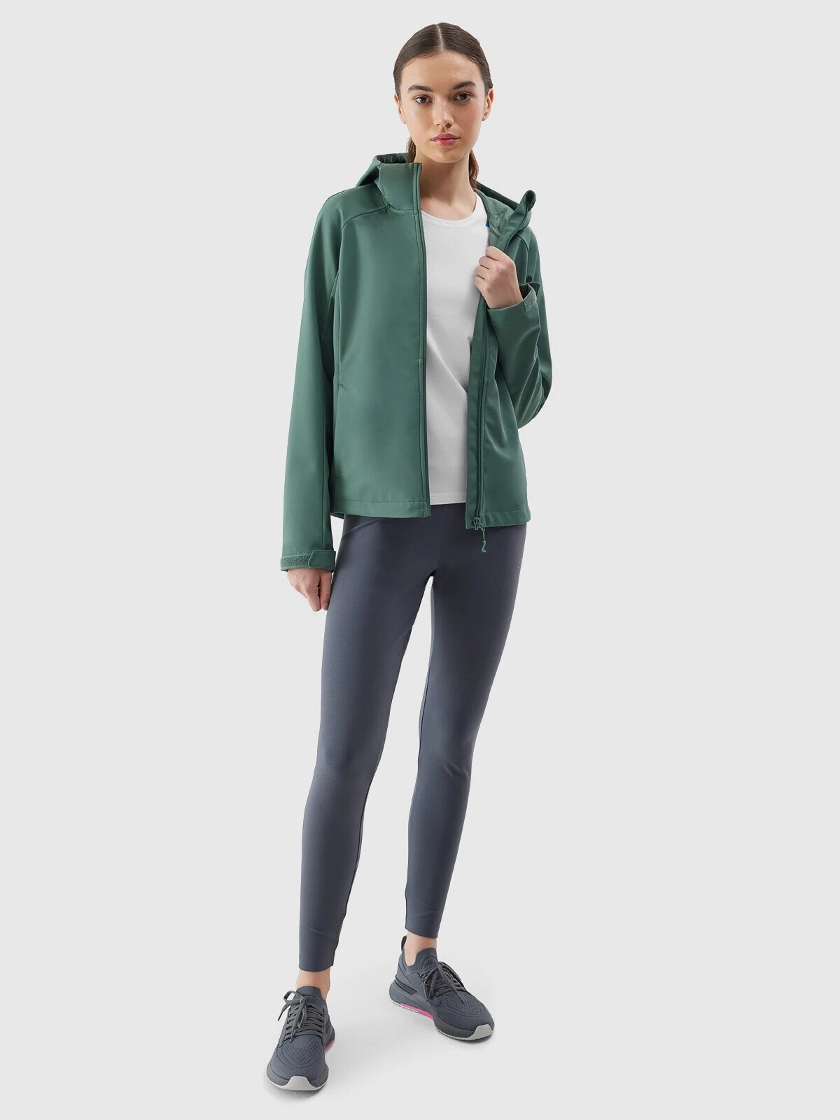 Women's windproof softshell jacket 5000 4F membrane - green