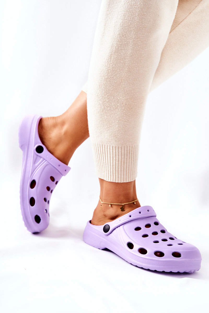 marka niezdefiniowana Diapozitive pentru femei spumă crocs violet Eva