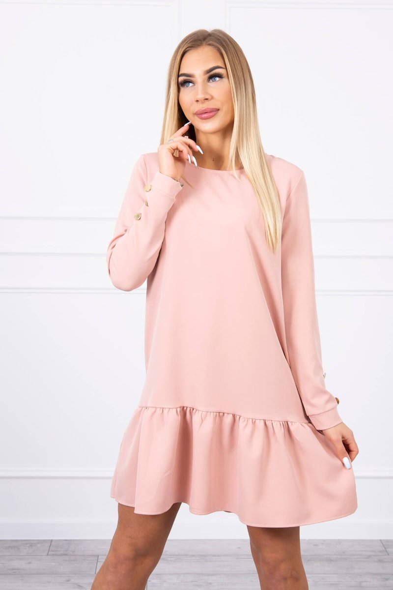 Dress with ruffles powder pink