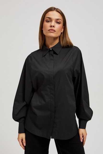 Tailored shirt with puffed sleeves