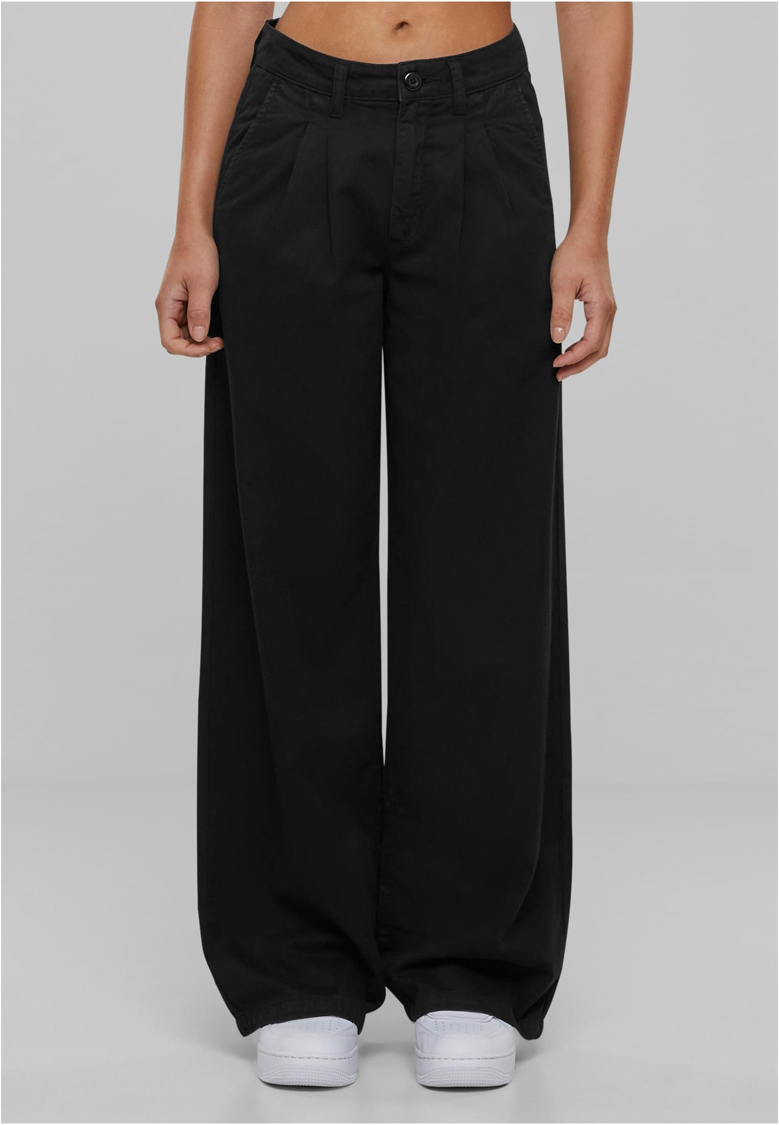 Women's Organic Pleated Pants - Black