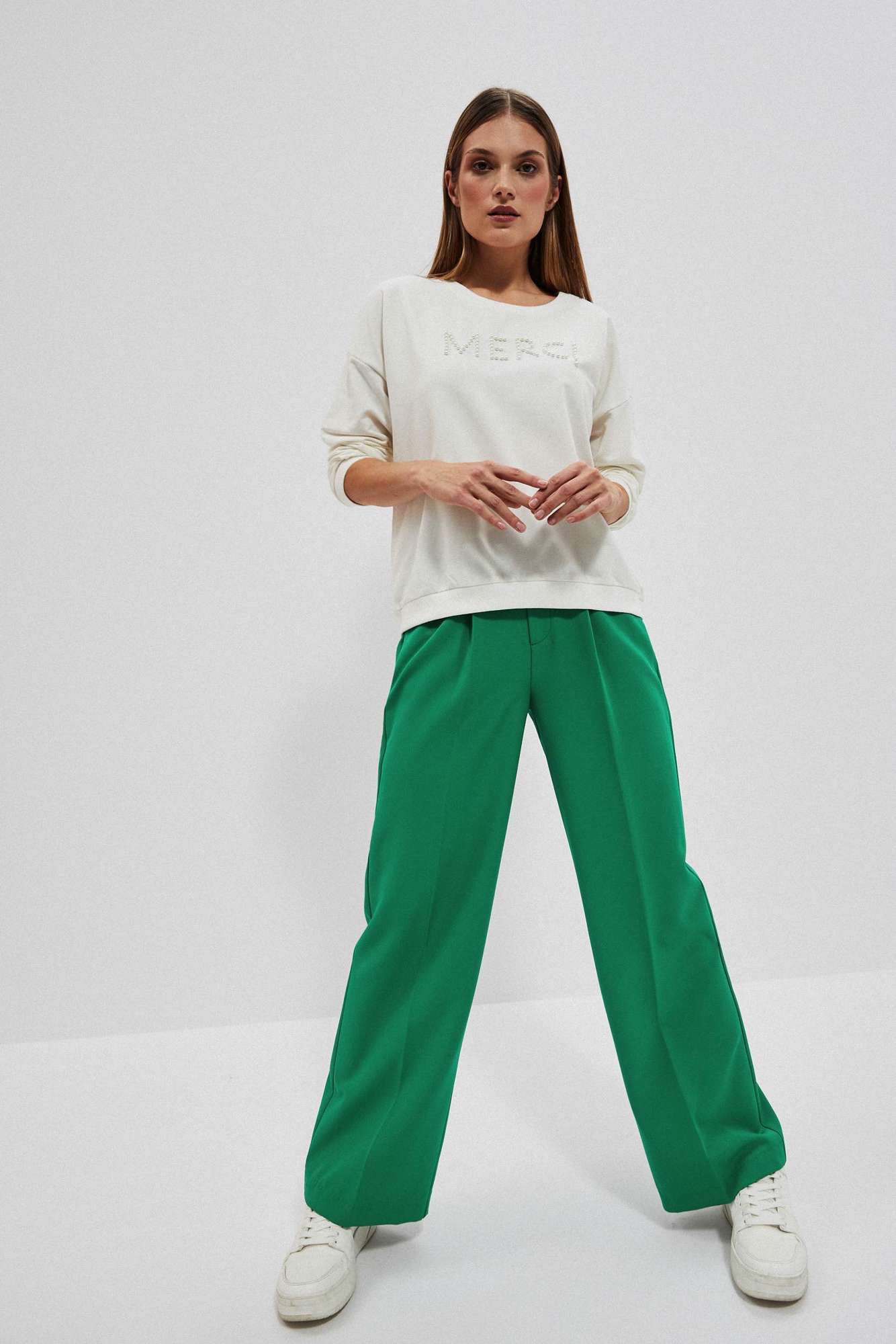 Marisse Women's Sweatshirt L-Bl-4007 Off White