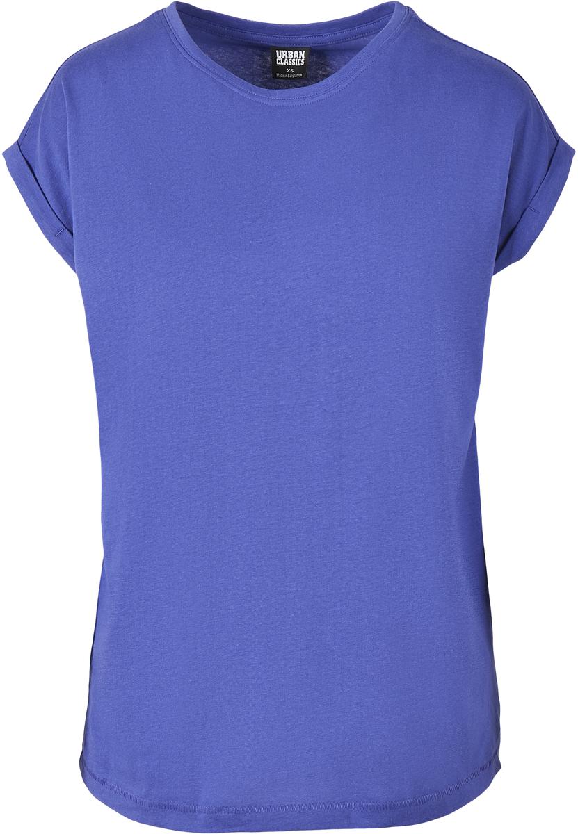 Levně Dámské tričko s prodlouženým ramenem modrofialové