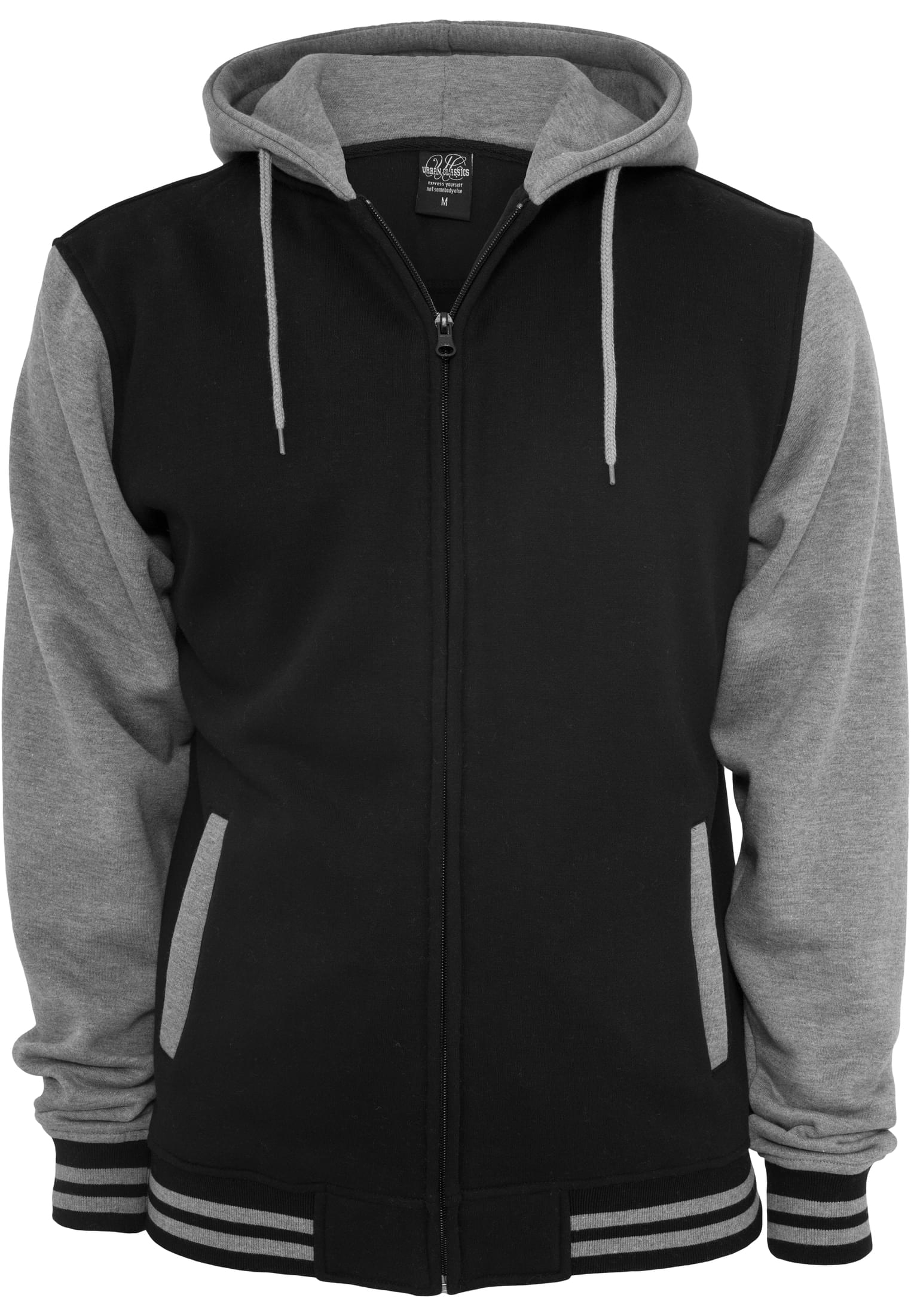 2-color Zip-Up Sweatshirt BLK/Grey