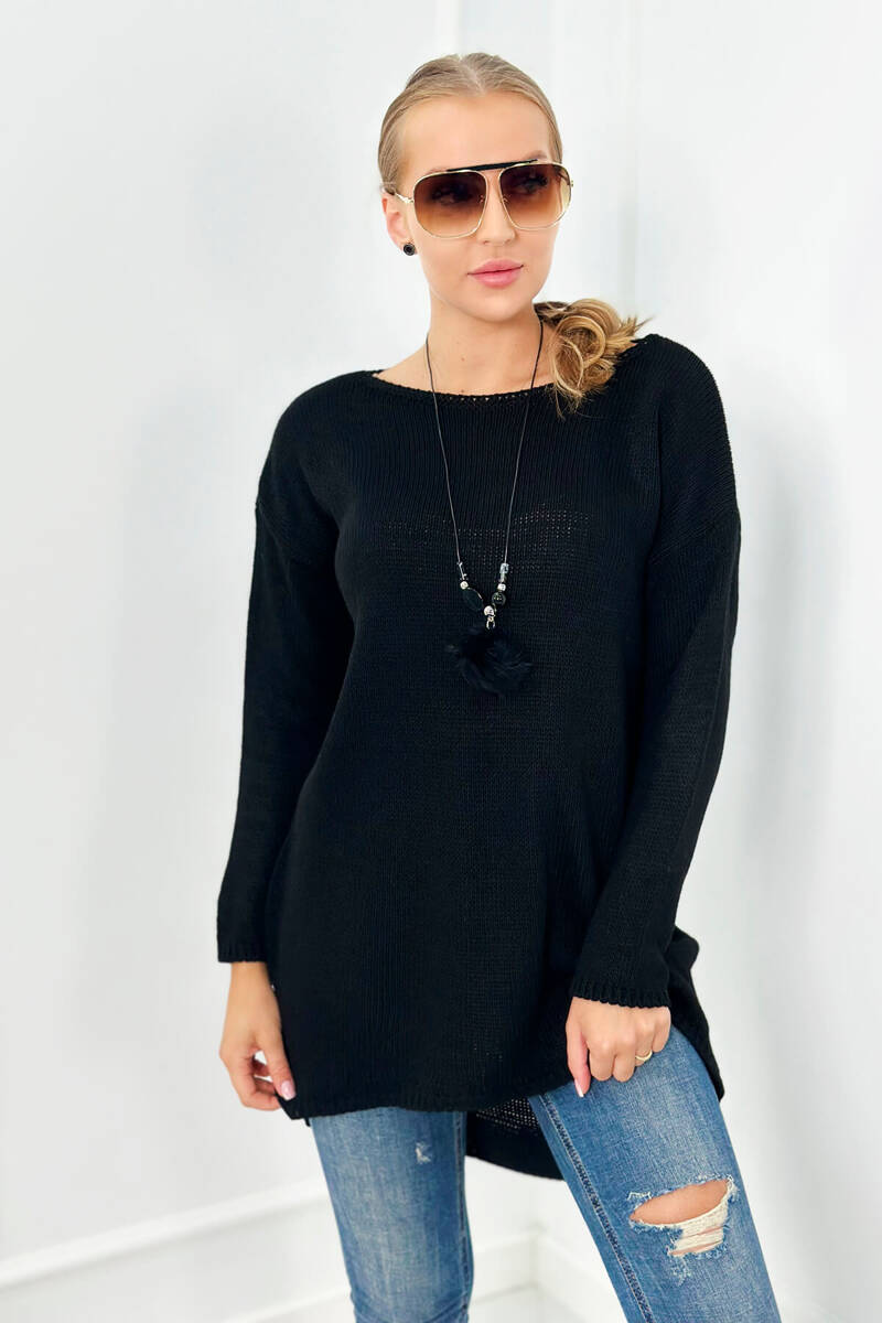 Black Sweater With Necklace