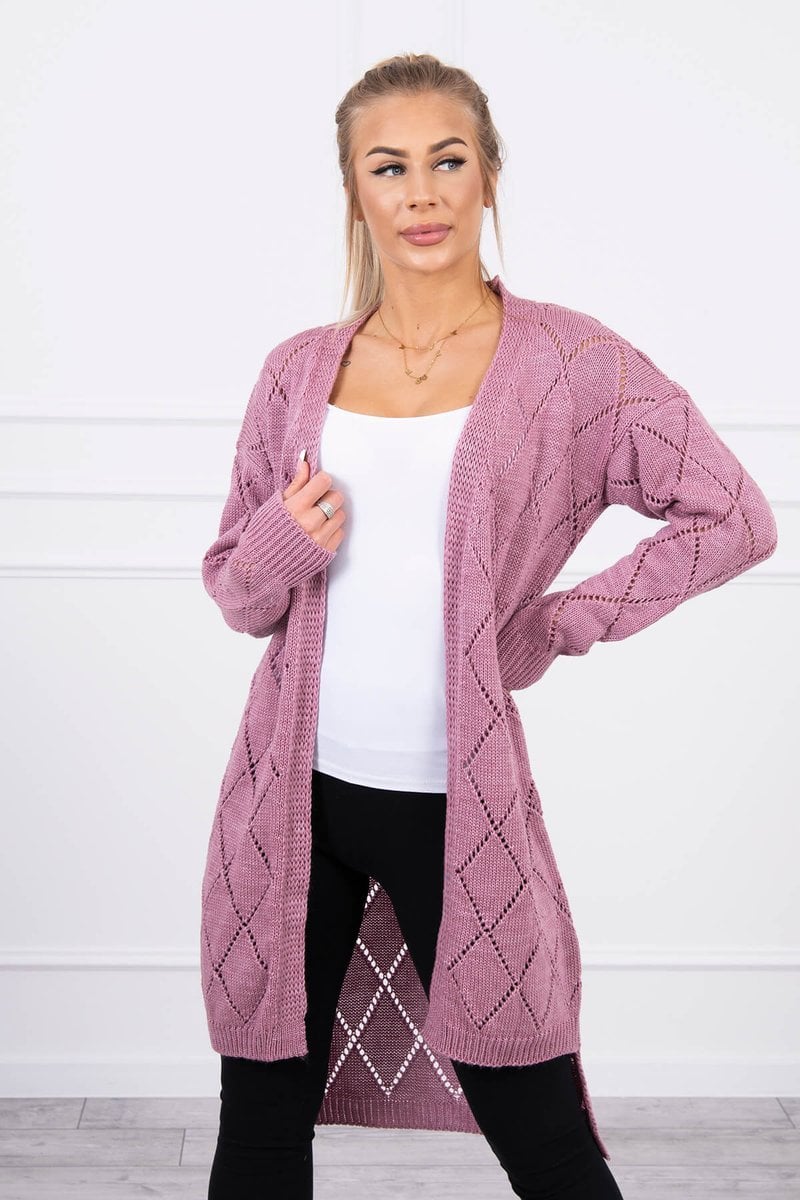 Sweater With Geometric Pattern Dark Pink