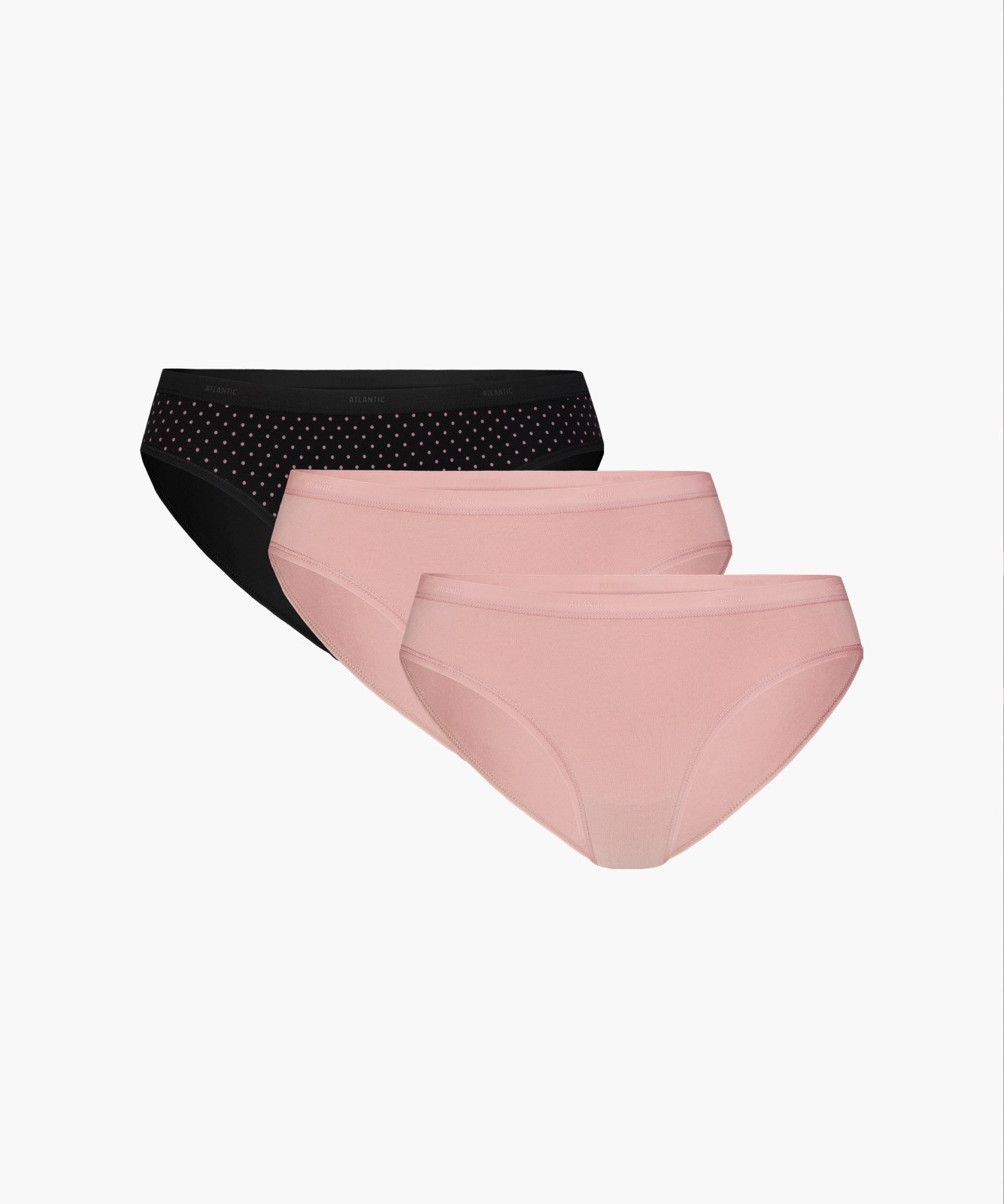 Levně Dámské kalhotky ATLANTIC 3Pack - černé/růžové