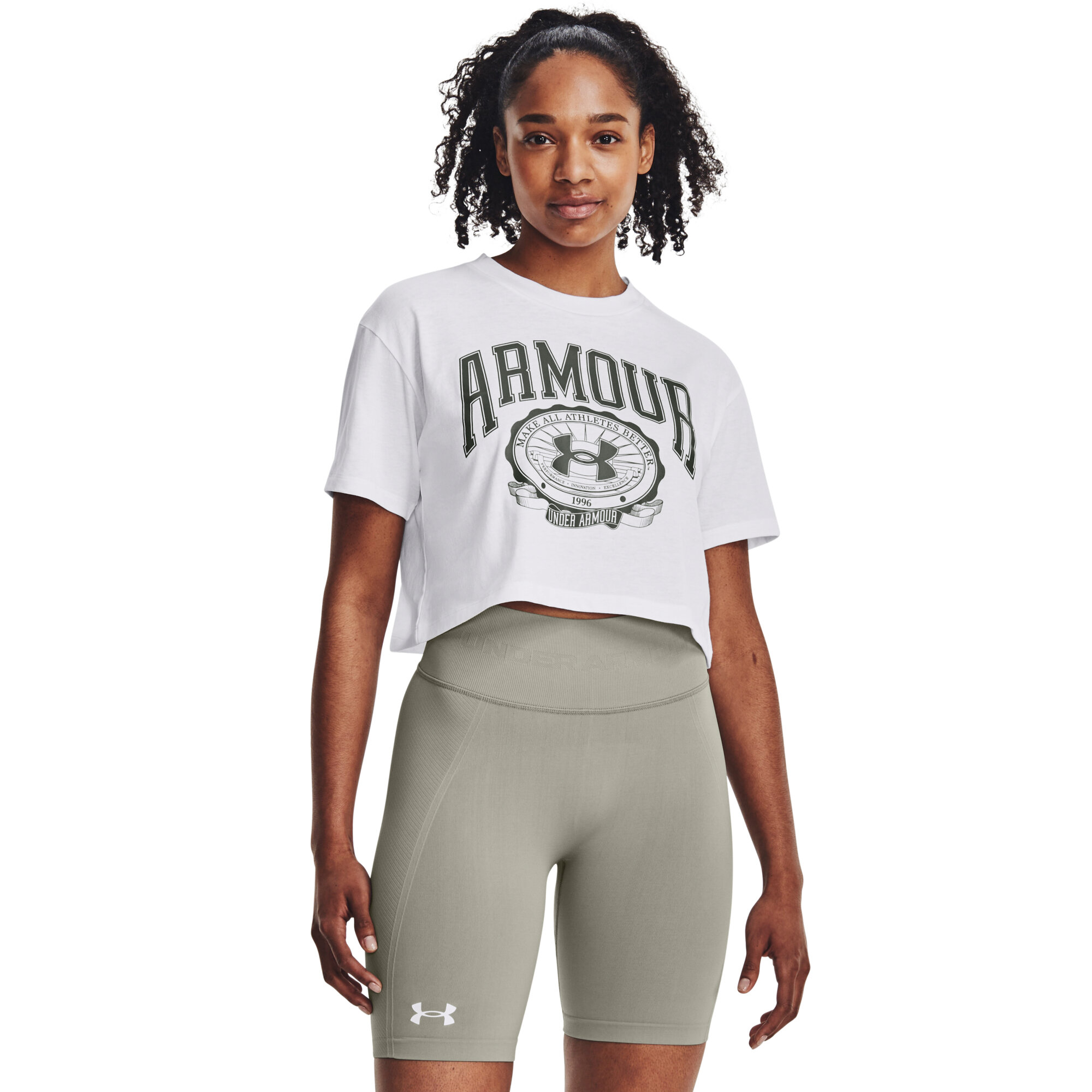 Women's T-shirt Under Armour Collegiate Crest Crop SS