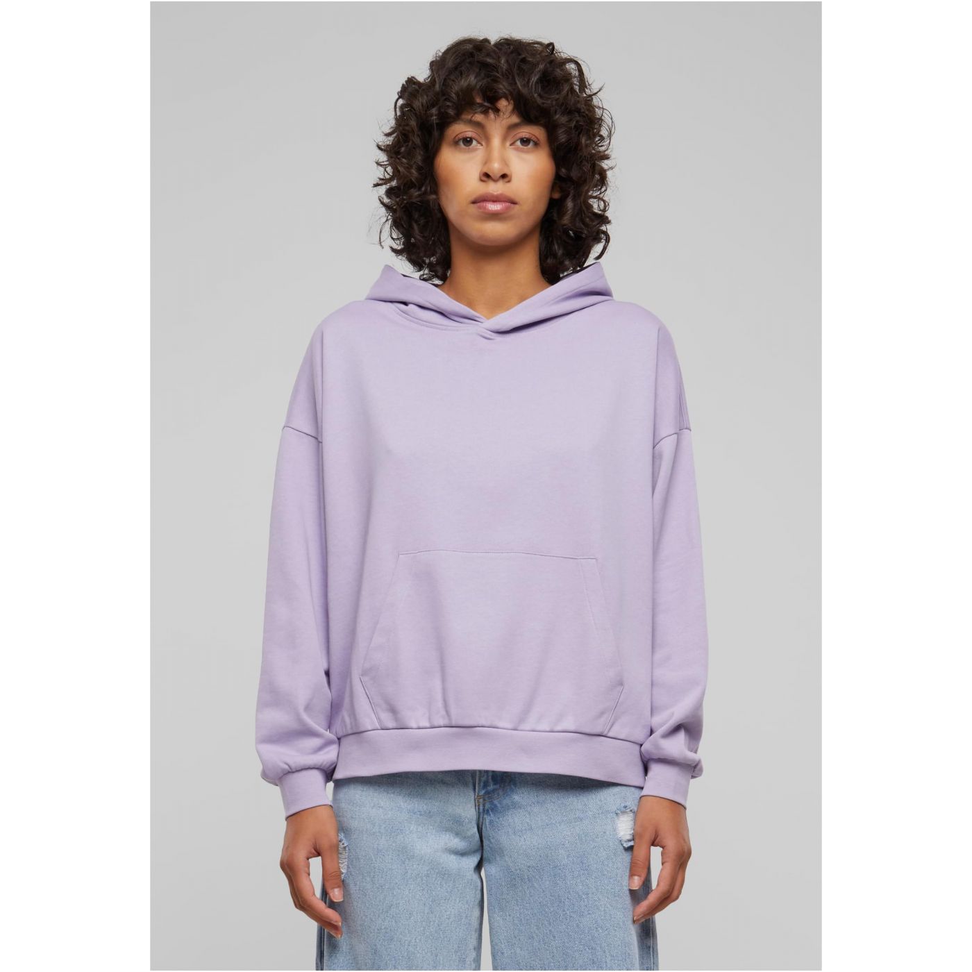 Dámská Mikina Light Terry Oversized Hoodie - Fialová