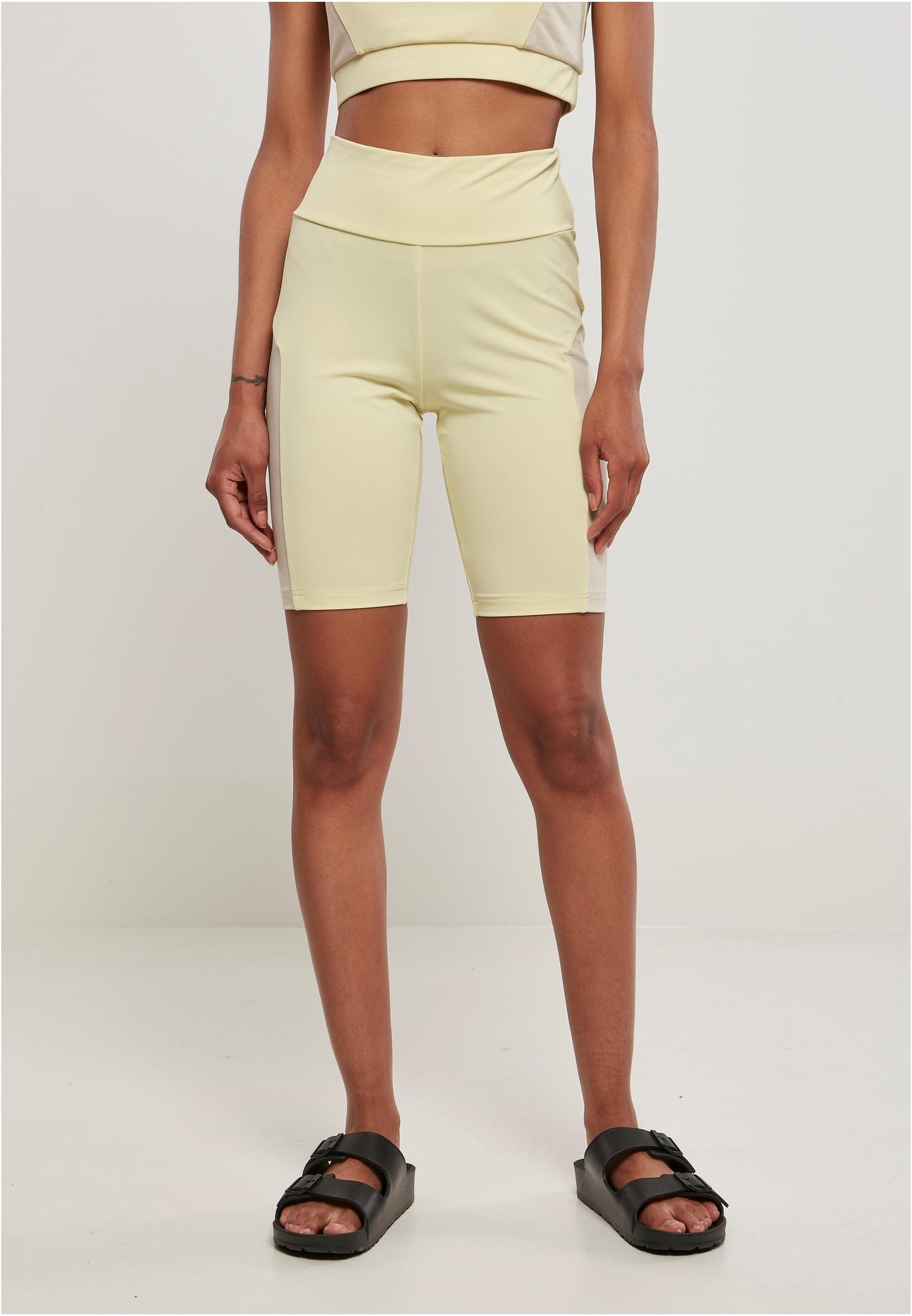 Women's Color Block Cycle Shorts Softyellow/softseagrass