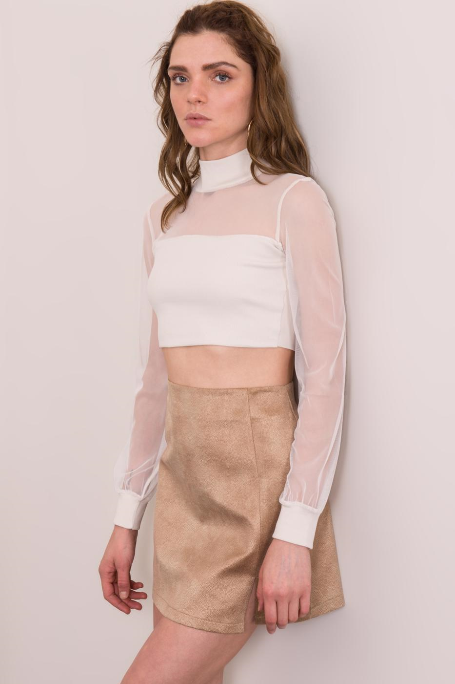 Beige BSL mini skirt