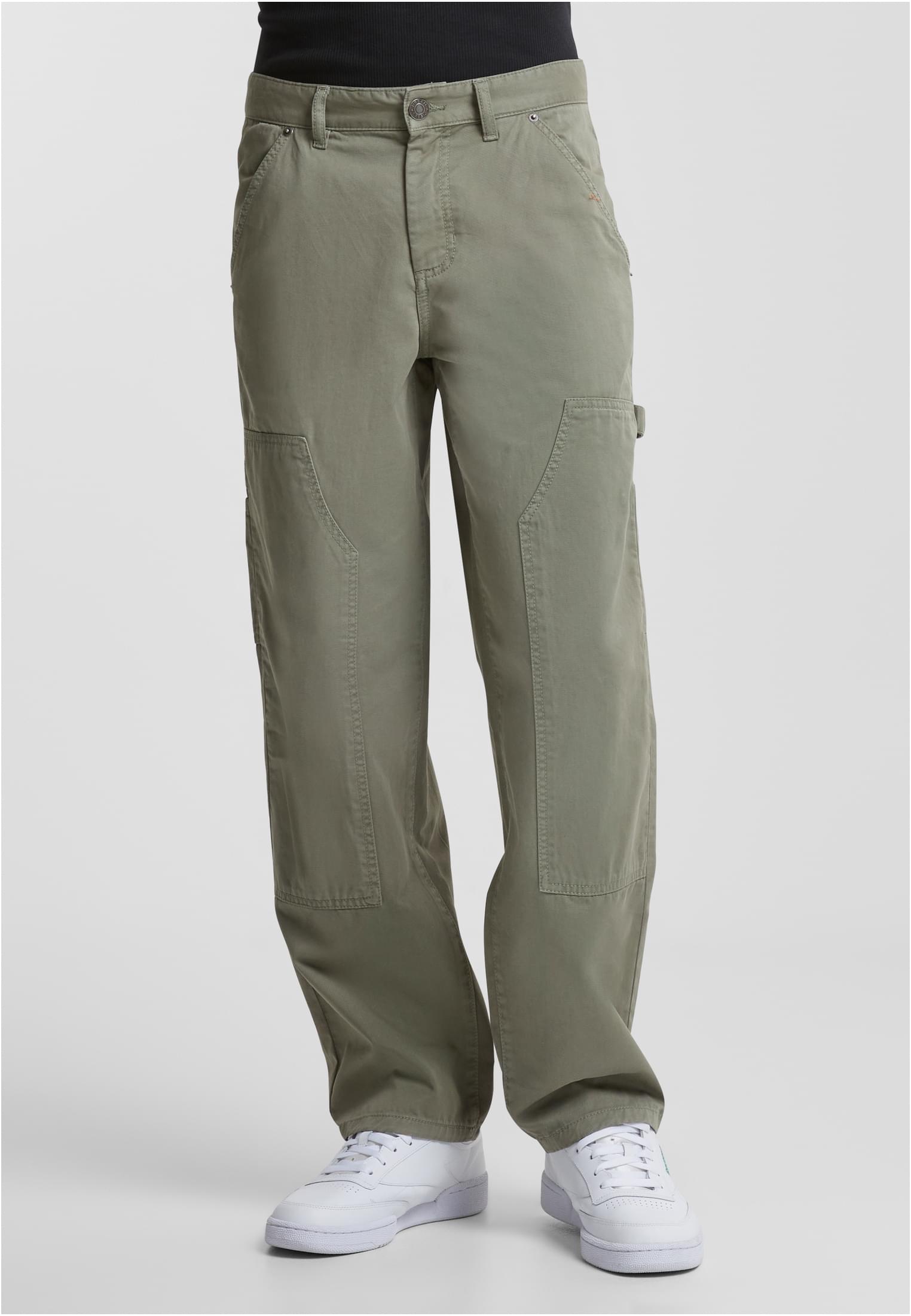 Men&#039;s Twill Double Knee Light Green Pants