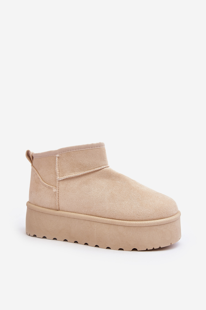 Light Beige Suede Corcoran Platform Snow Boots