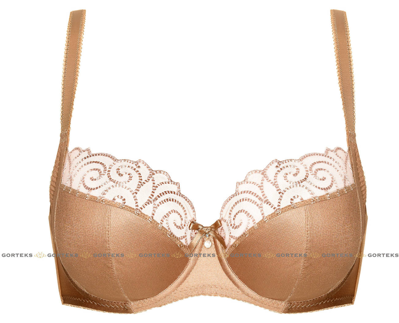 Gorteks Onyx soft embroidered bra beige
