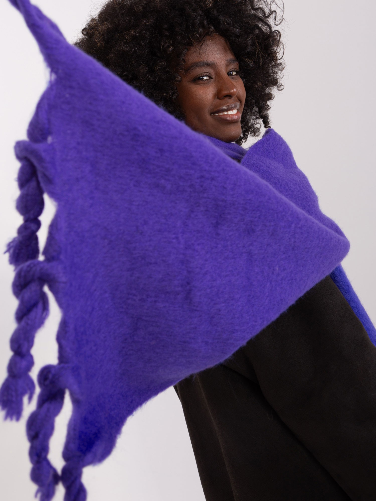 Dark purple wide women's scarf