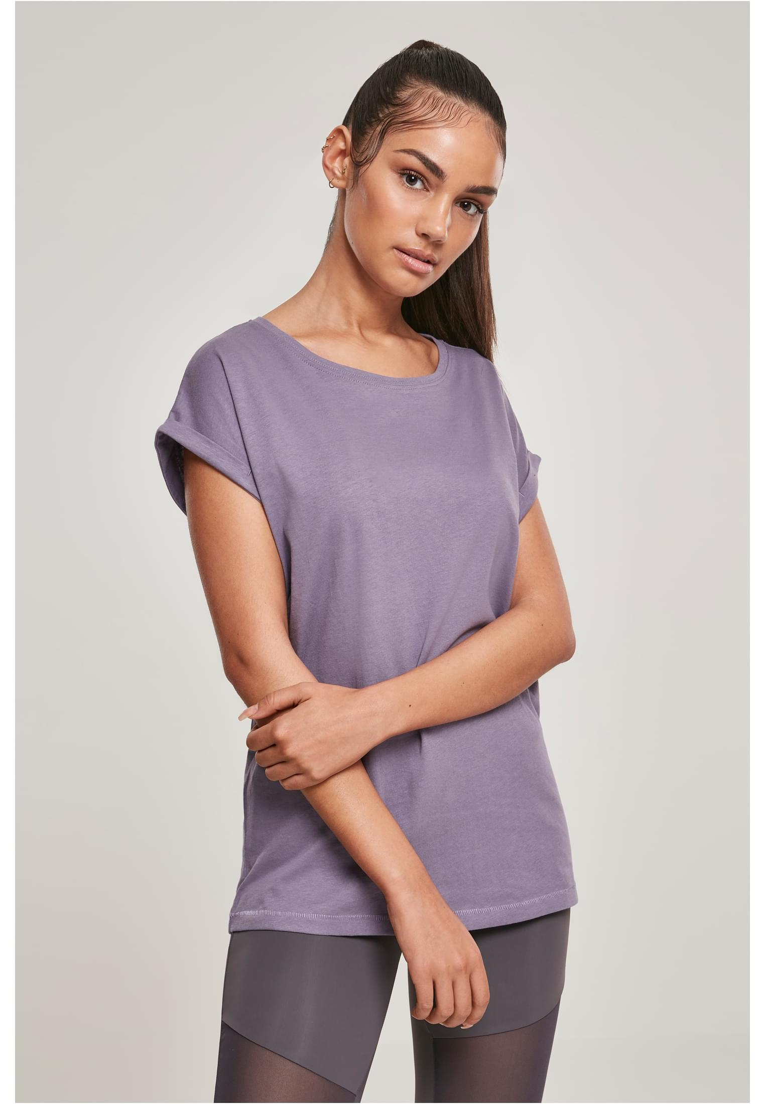 Women's T-shirt With Extended Shoulder Powder Purple