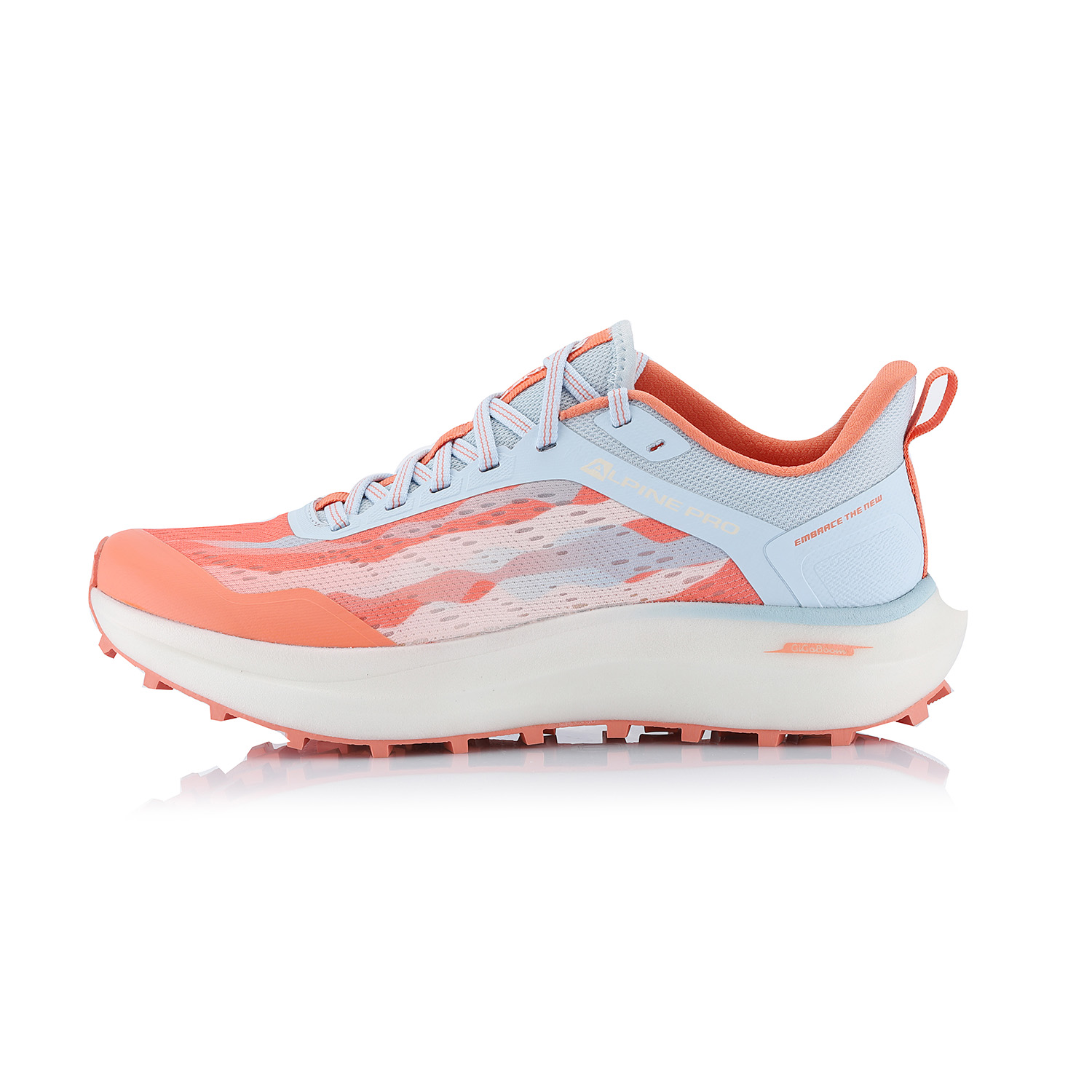 Running Shoes With Antibacterial Insole ALPINE PRO GESE Neon Salmon