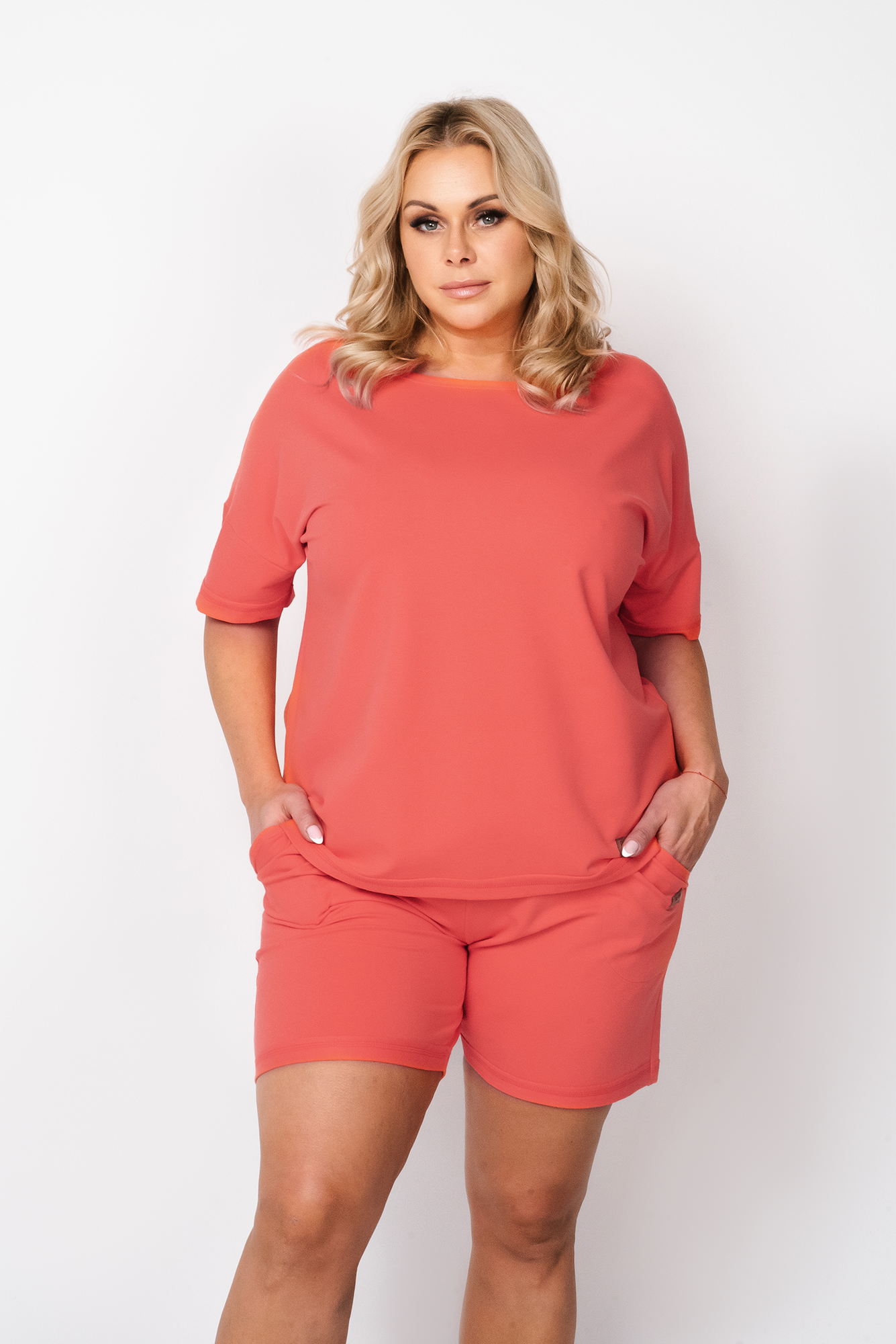 Alta Women's Blouse With Short Sleeves - Coral