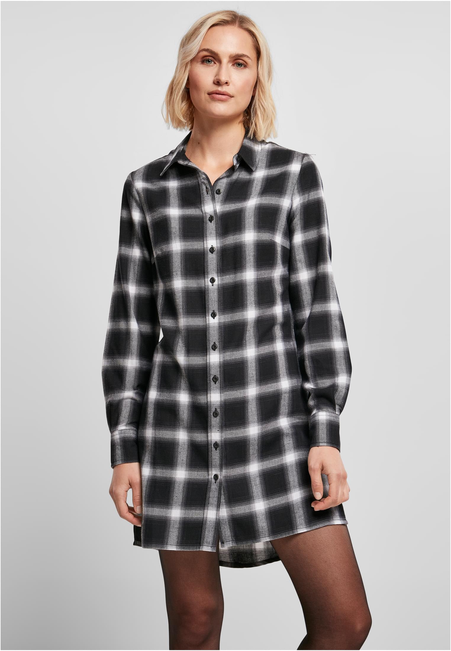 Women's Cotton Shirt Dress Black/white