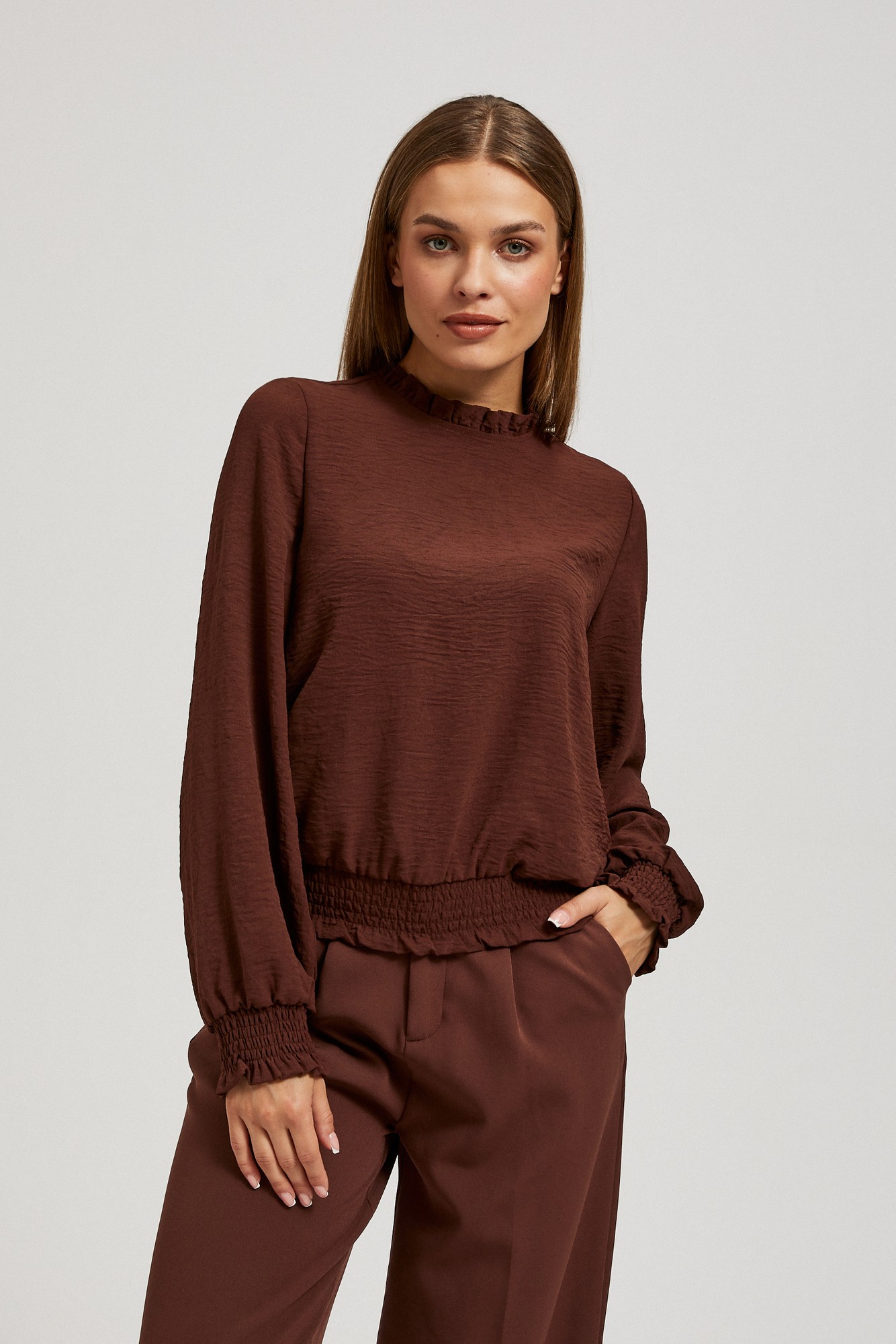 Marisse Plain Brown Shirt