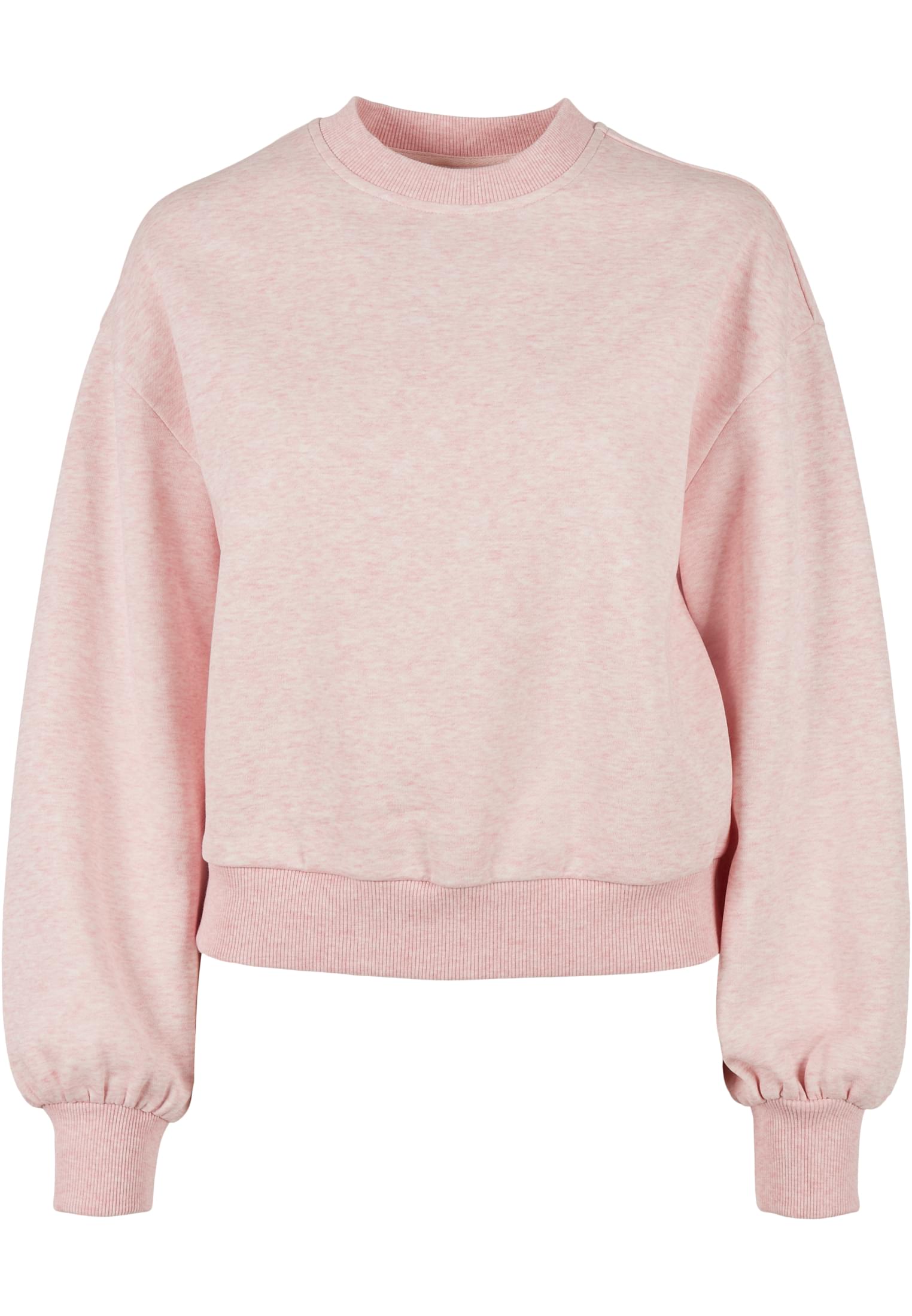 Dámská oversized barva Melange Crewneck růžová melange