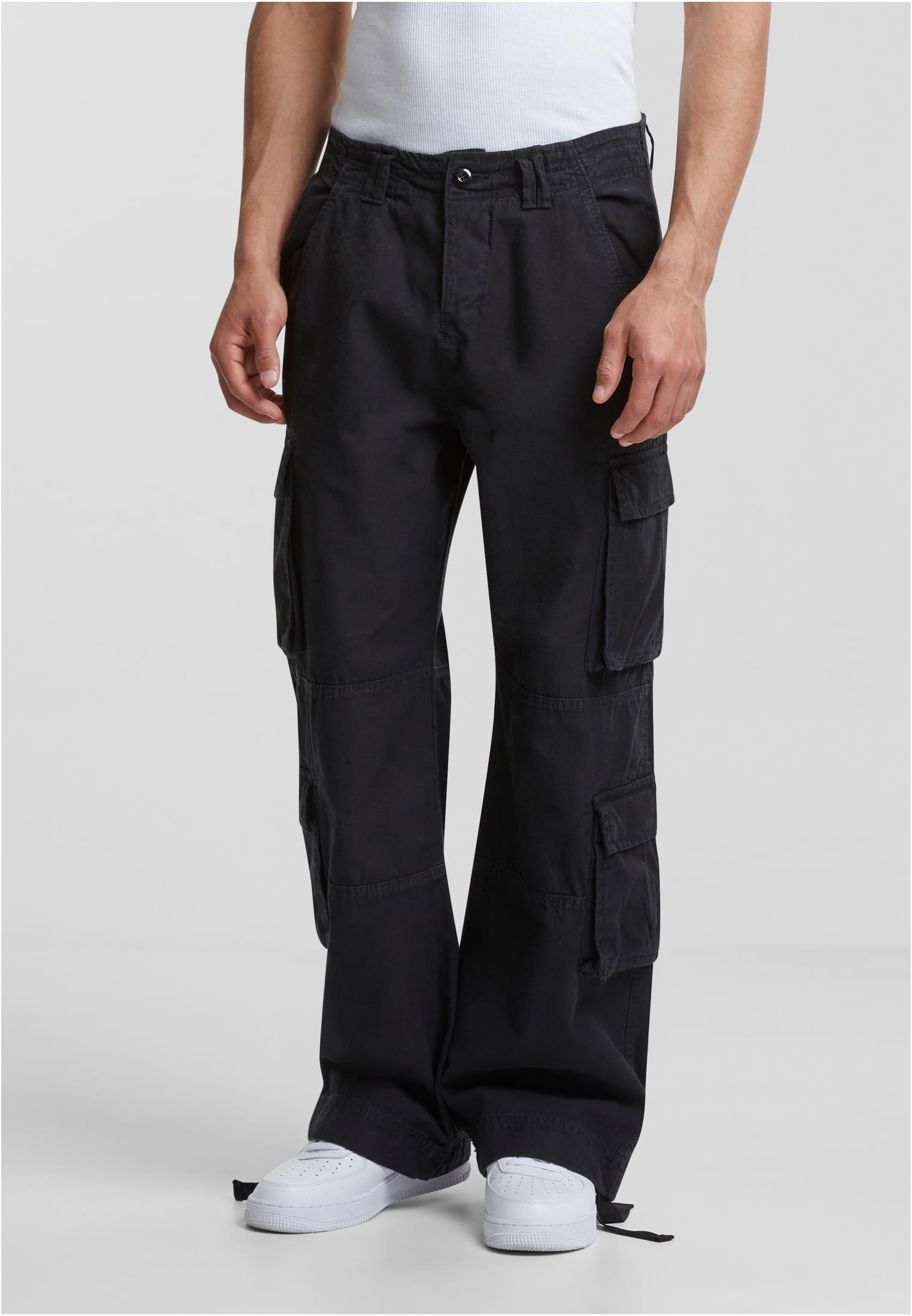 Men's Double Cargo Trousers - Black