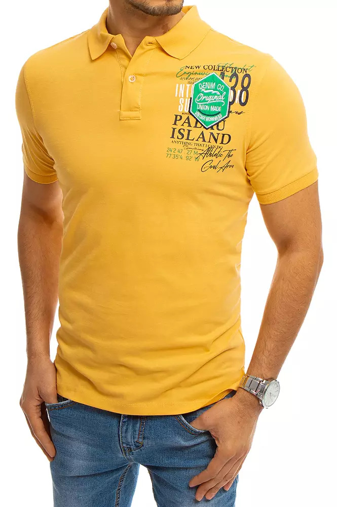Yellow Polo Shirt With Dstreet Print