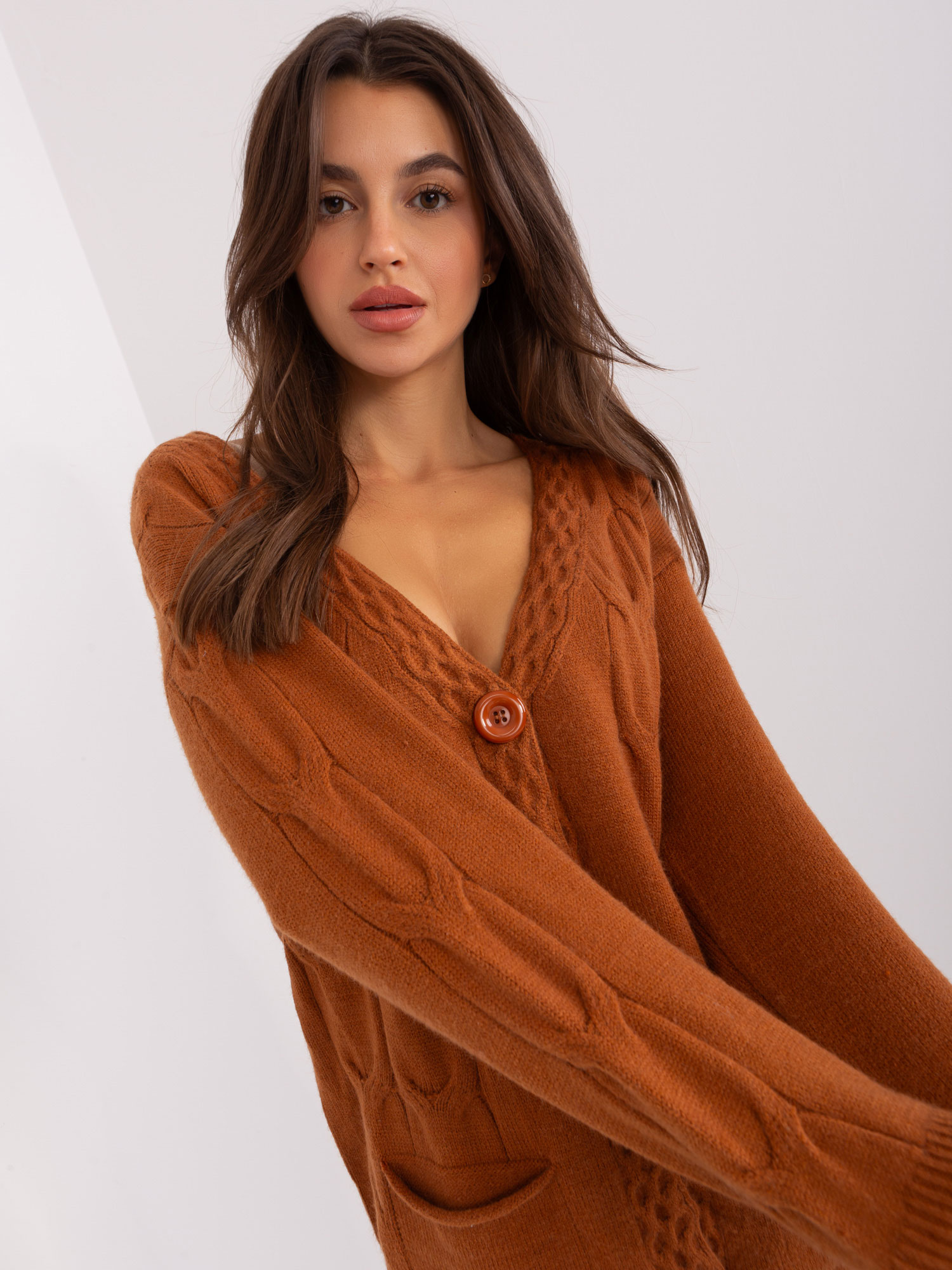 Light Brown Cardigan With Pockets