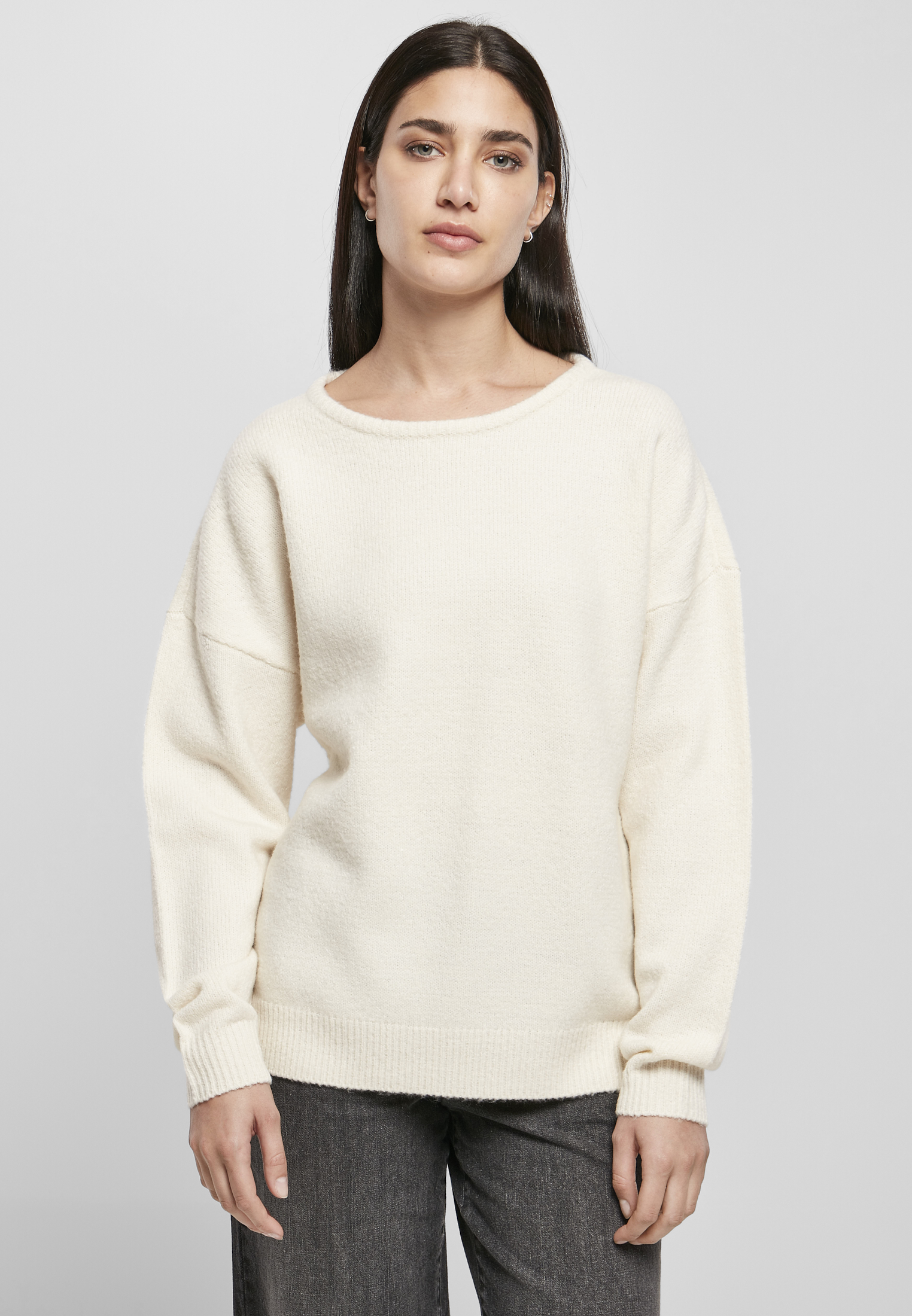 Women's Chunky Fluffy Whitesand Sweater