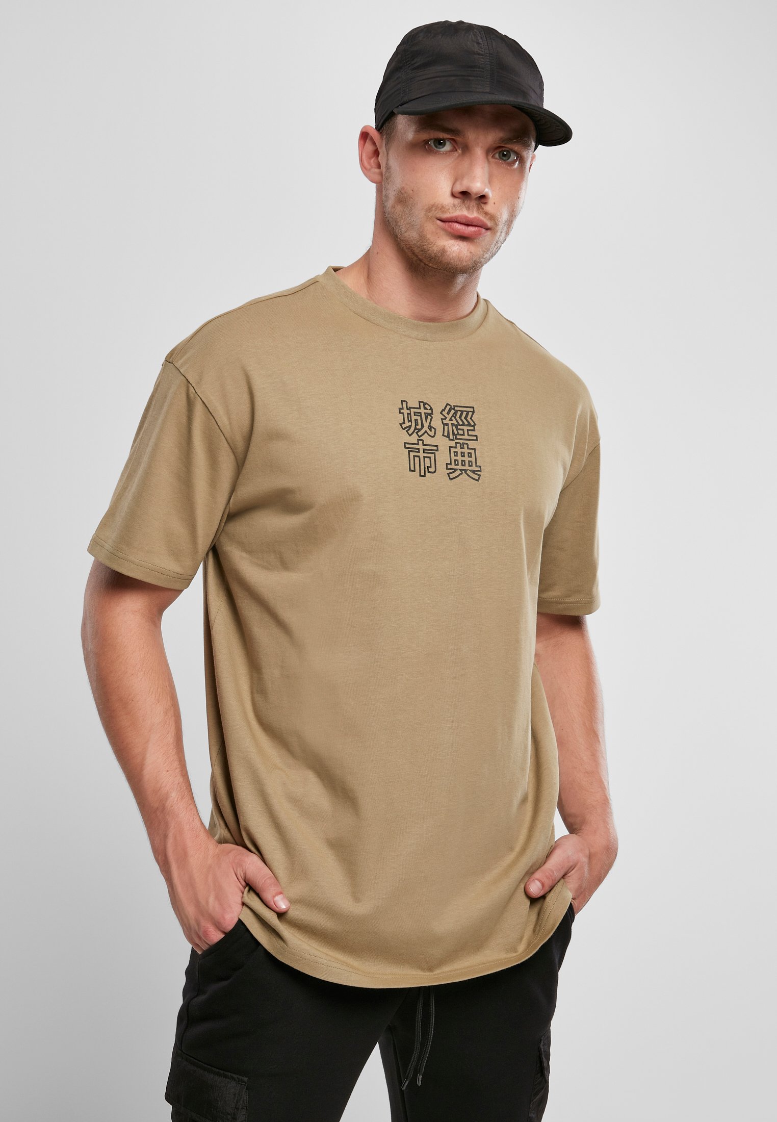 Chinese khaki t-shirt symbol/black