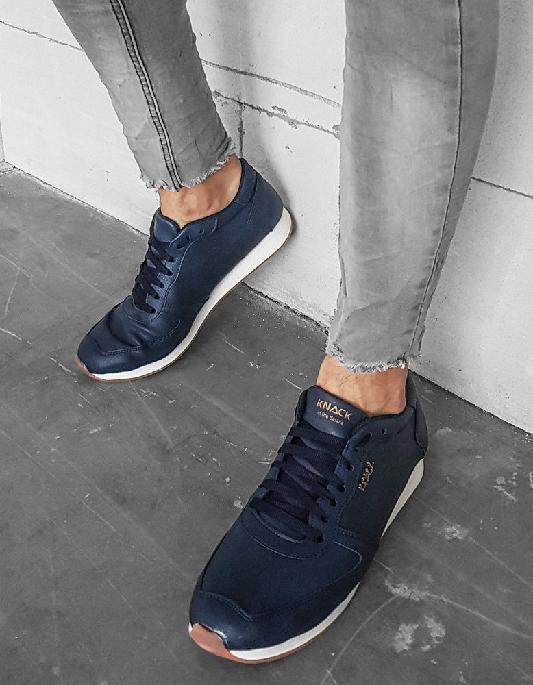 Levně Navy blue men's shoes