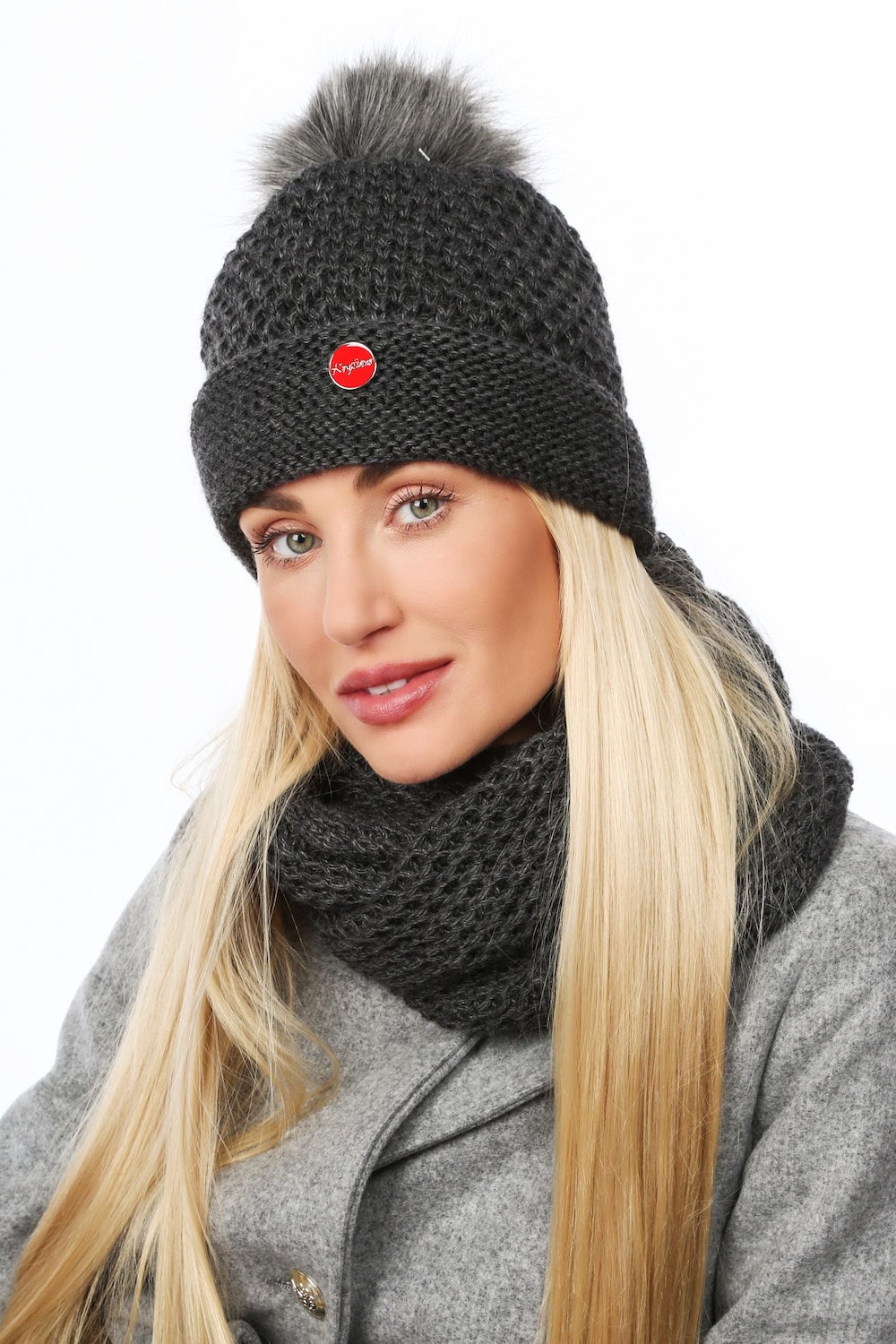 Winter women's set with graphite pattern