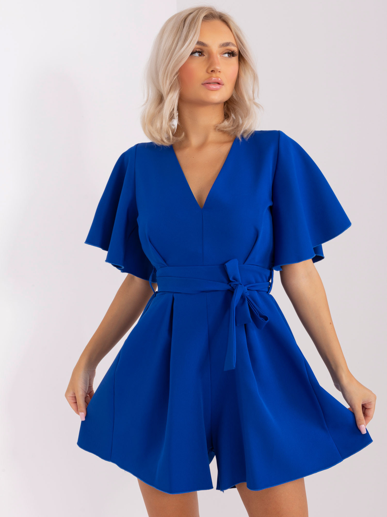 Women's Cobalt Blue Jumpsuit RUE PARIS With Belt