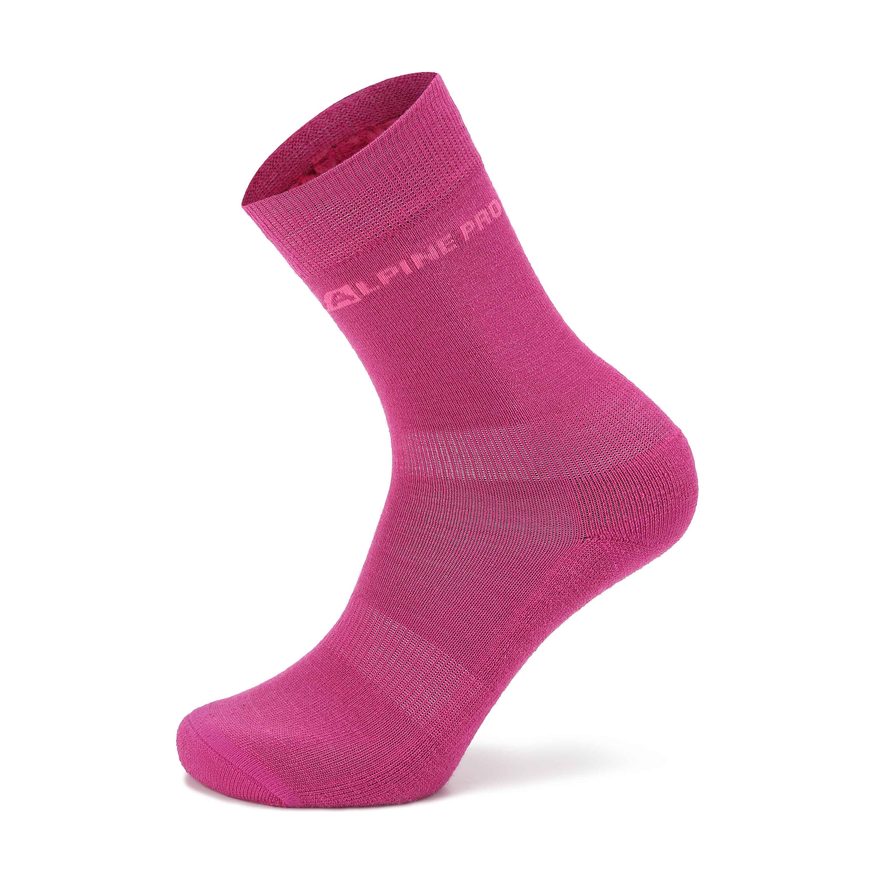 Unisex Merino Wool Socks ALPINE PRO KLAMO Fuchsia Red