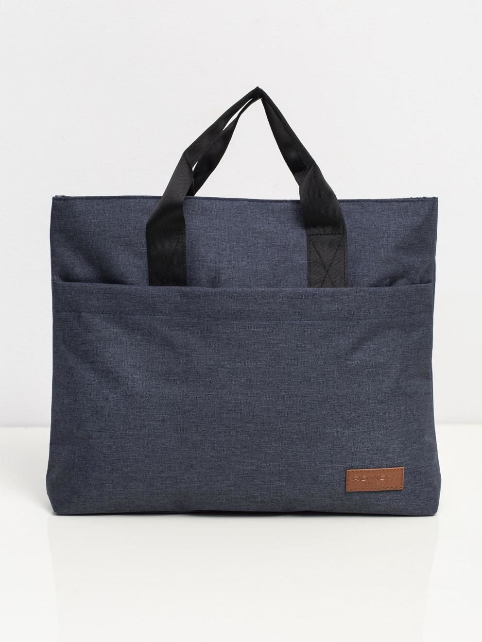 Dark Blue Fabric Laptop Bag