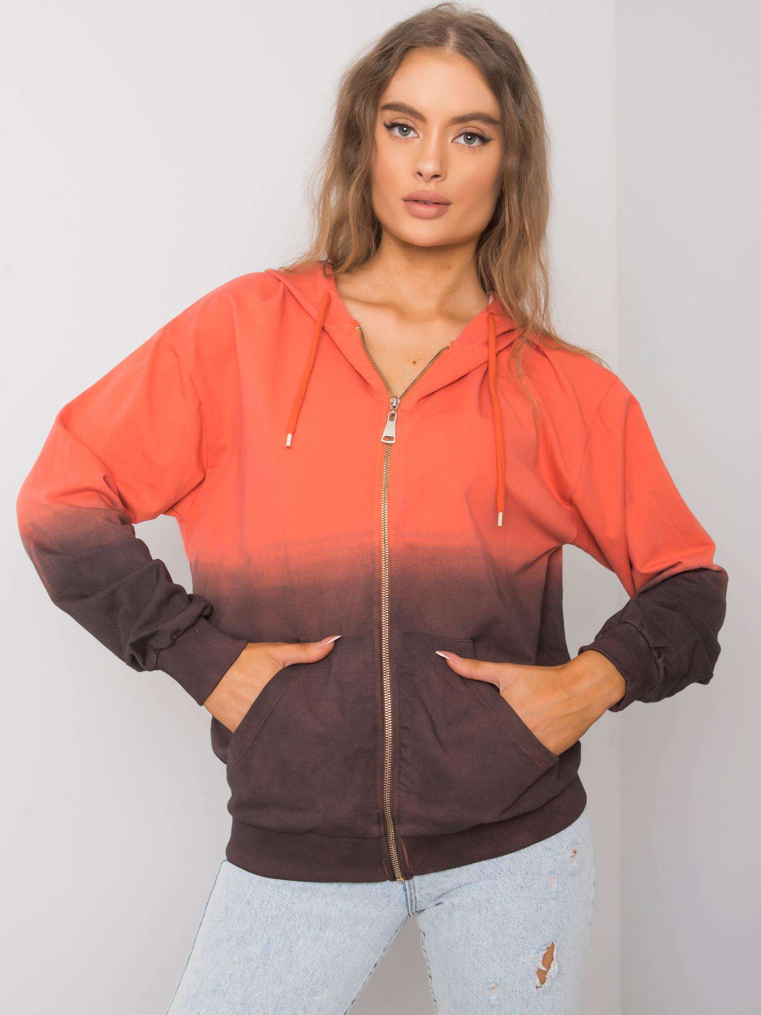 Orange And Brown Queena Ombre Sweatshirt