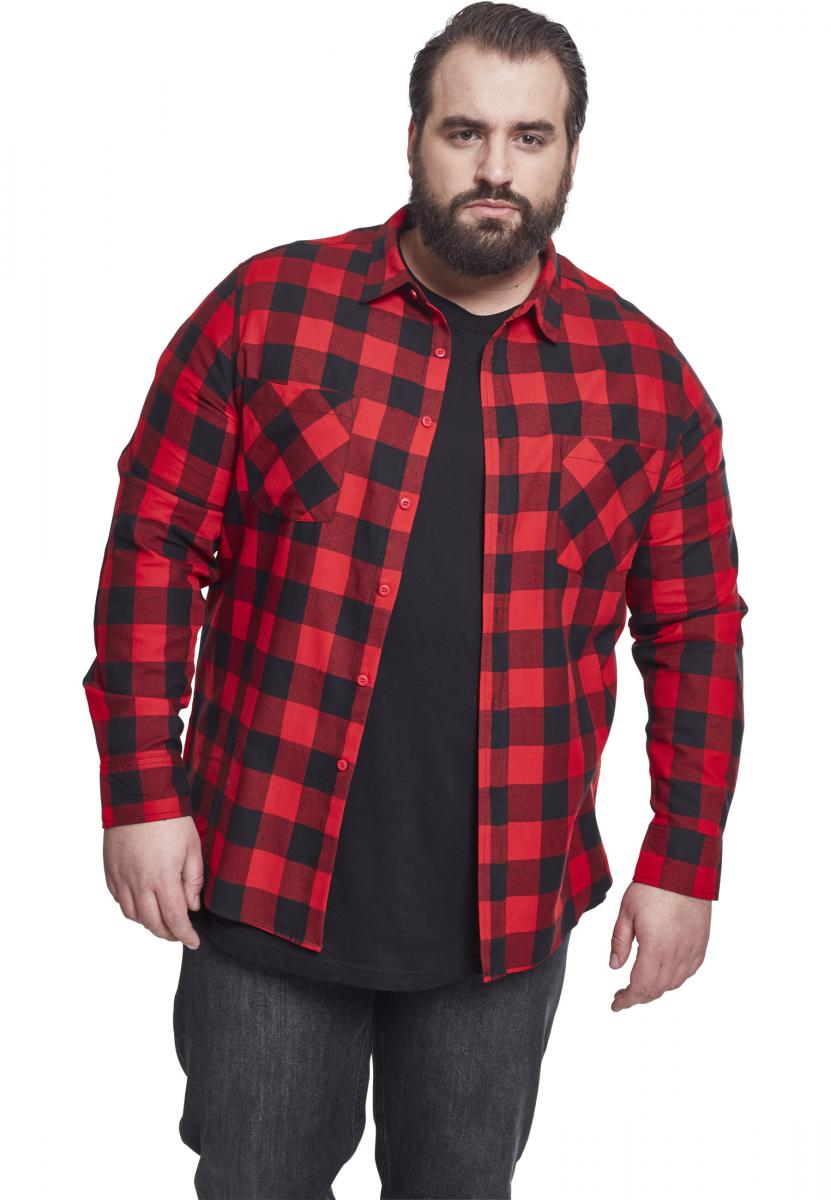 Plaid flannel shirt blk/red