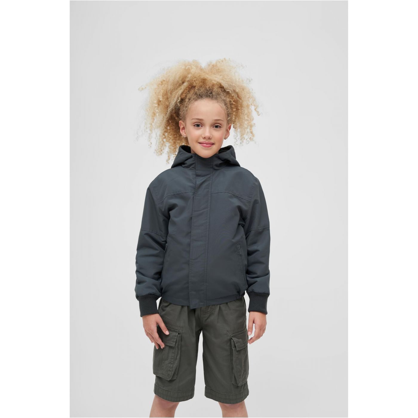 Children's Windbreaker With Front Zipper Anthracite