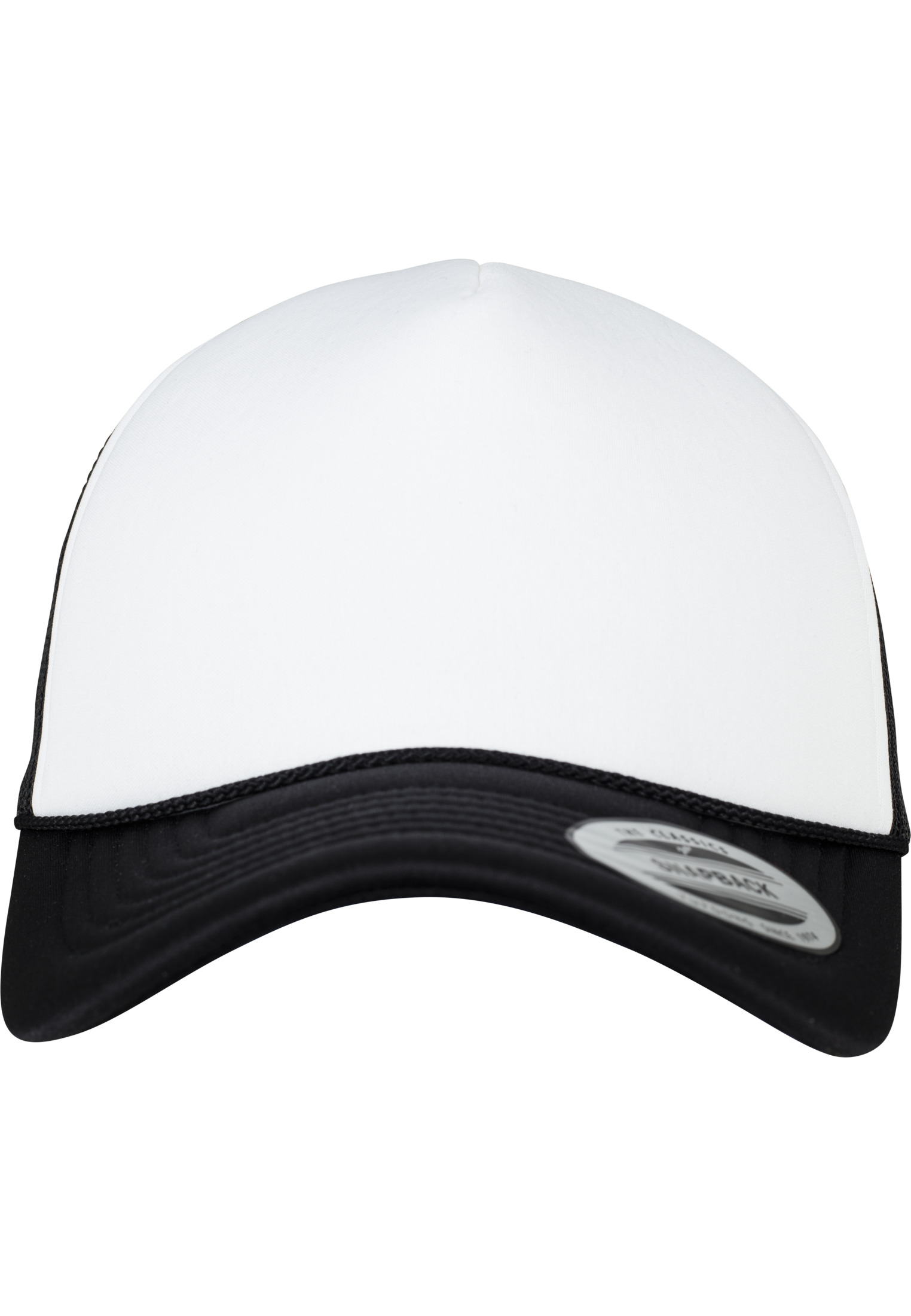 Foam Trucker Cap Curved Visor Blk/wht/blk